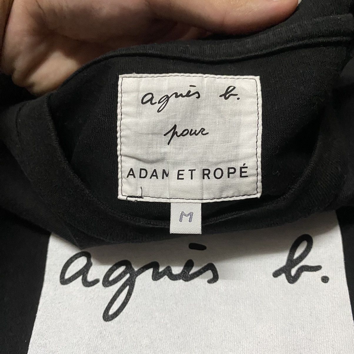 ADAM ET ROPE × Japanese Brand × agnes b. Agnes B. x Adam et Rope Box Logo T Shirt Size US M / EU 48-50 / 2 - 3 Thumbnail