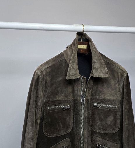 Tom Ford o1sm1stk0824 Cashmere Suede Military Pocket Zip Up Jacket Size US L / EU 52-54 / 3 - 3 Thumbnail