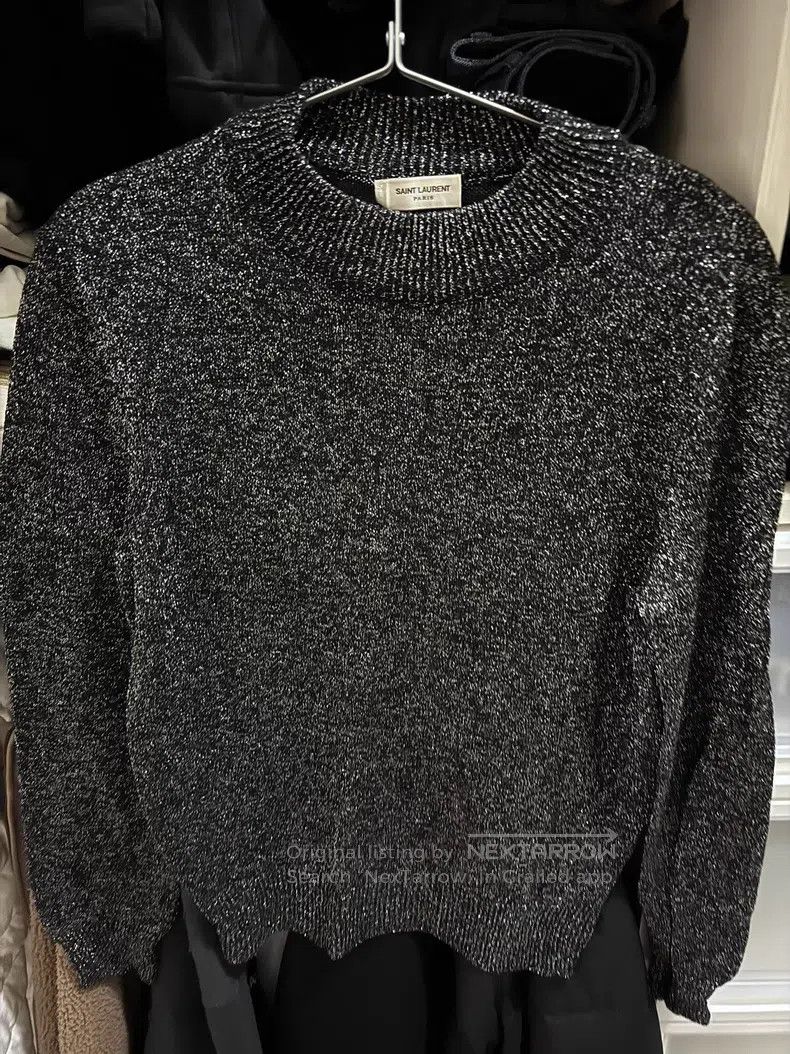 Saint Laurent Paris Saint Laurent Paris Silver Knit Top Size US M / EU 48-50 / 2 - 1 Thumbnail
