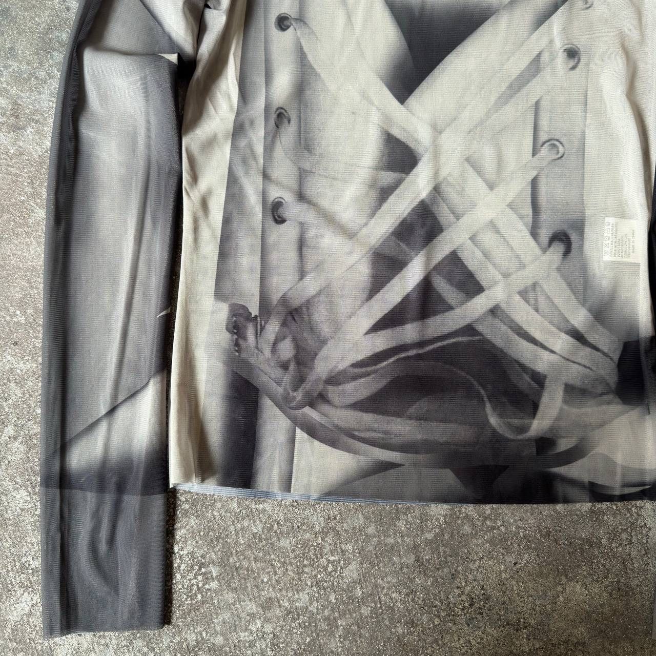 20471120 Y2K Japanese Mesh Long Sleeve Top (like Jean Paul Gaultier) Size S / US 4 / IT 40 - 4 Thumbnail