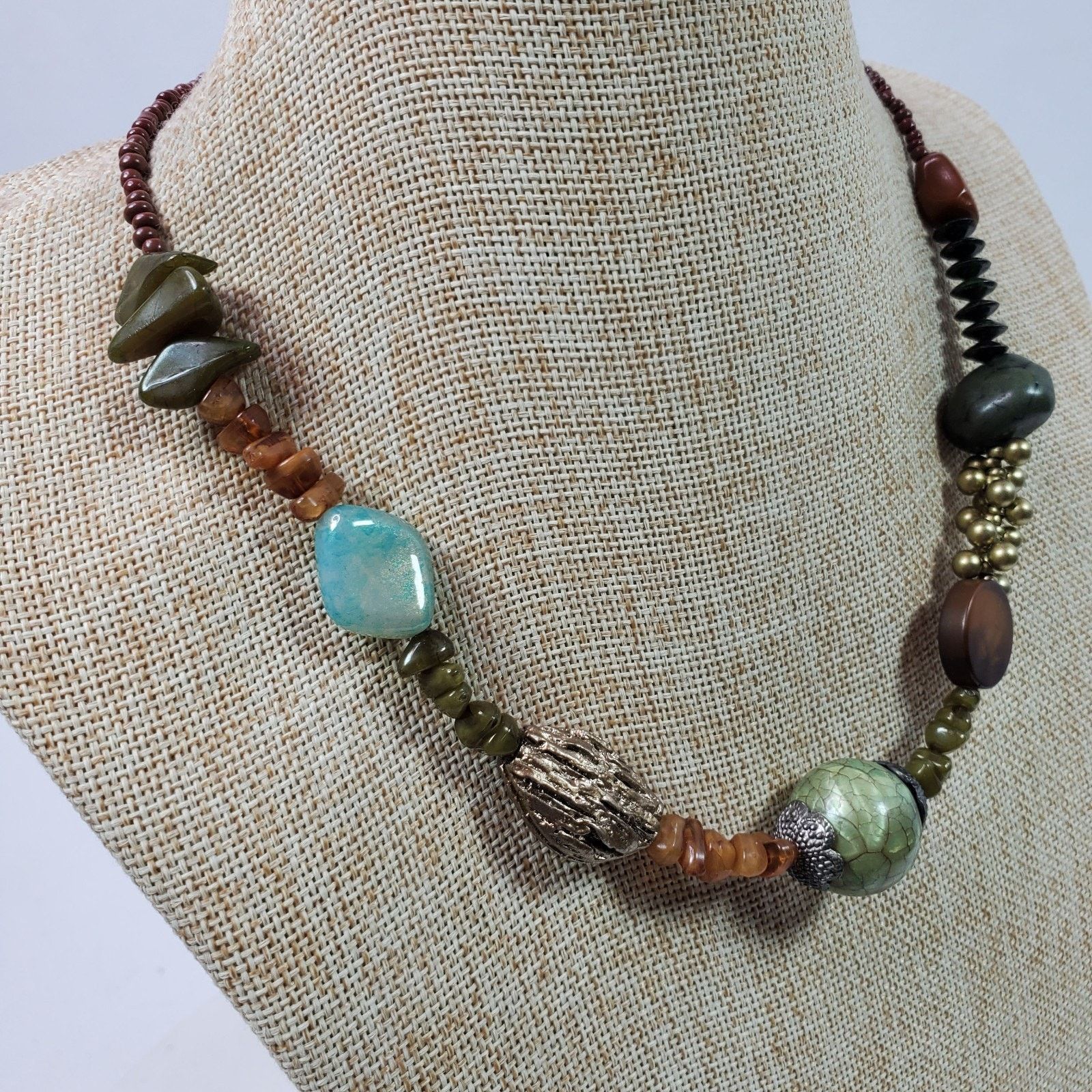 The Unbranded Brand Earthy Hippie Treska Multicolor Statement Bead Necklace 20" Size ONE SIZE - 2 Thumbnail