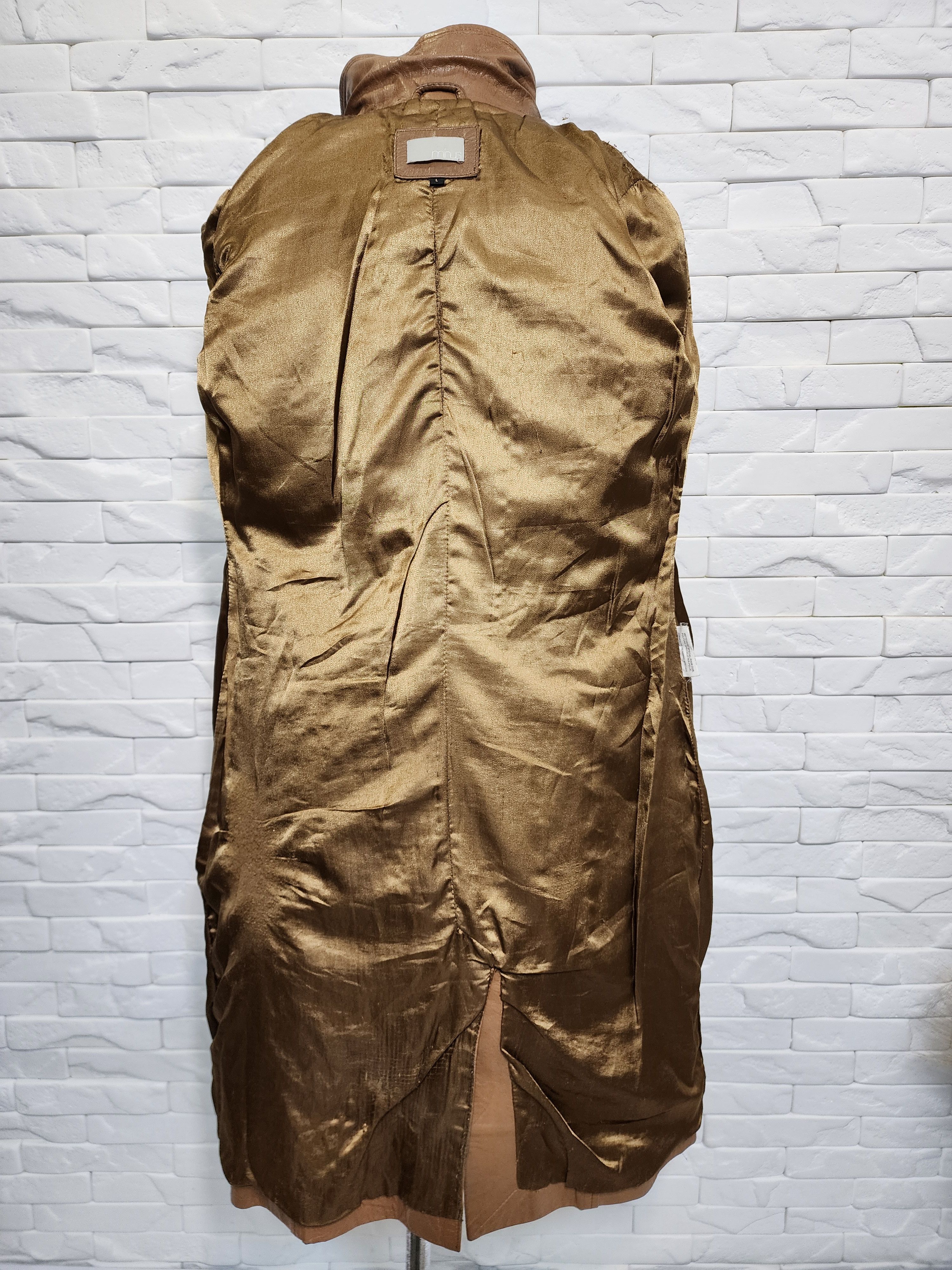 Genuine Leather Women's Brown Genuine Leather Raincoat - Buttoned Style Size M / US 6-8 / IT 42-44 - 7 Thumbnail