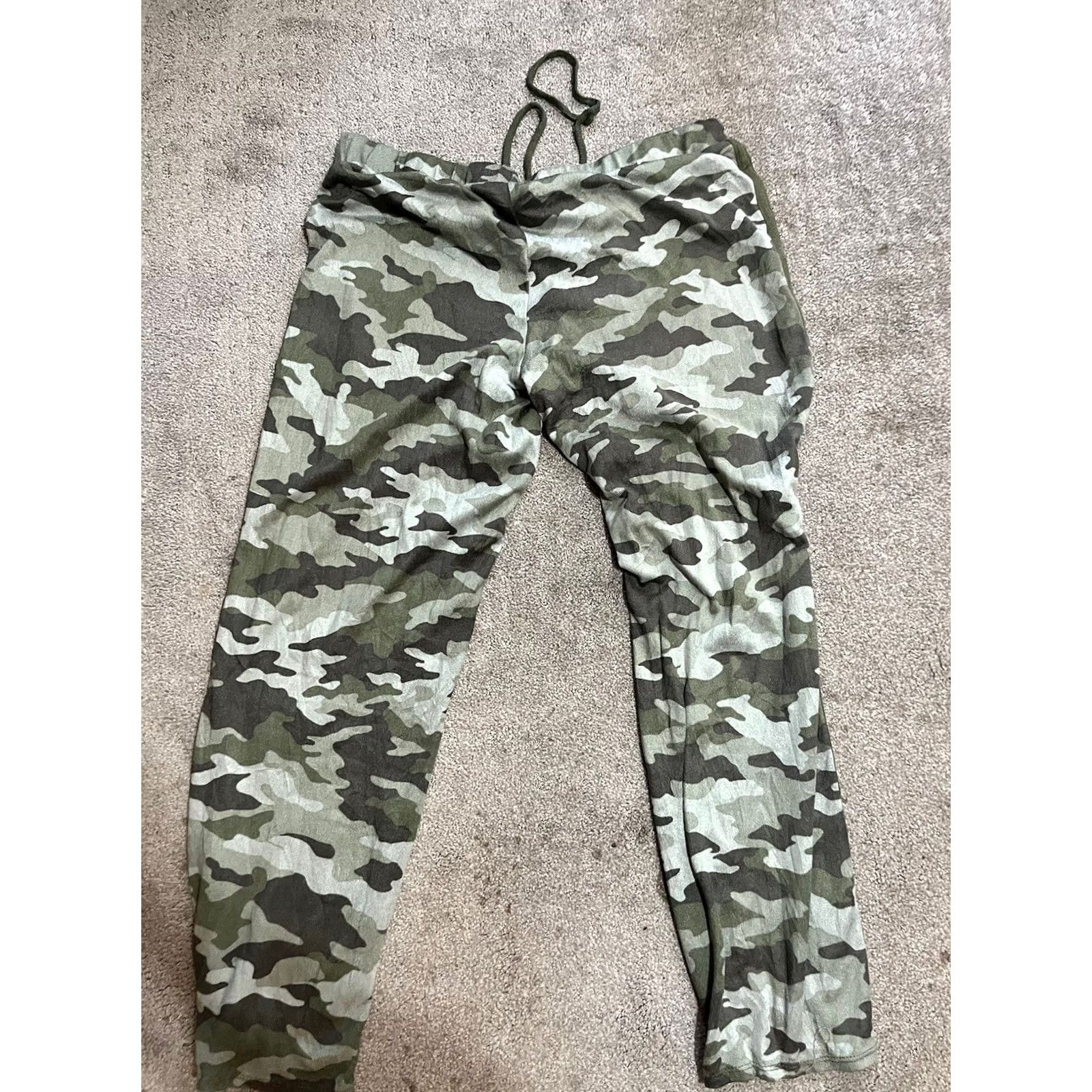 Lucky Brand Lucky Brand Pajama Pants Women Medium Olive Green Camo 28" Inseam Sleepwear Drawstring Stretch Knit Size 32" / US 10 / IT 46 - 3 Thumbnail