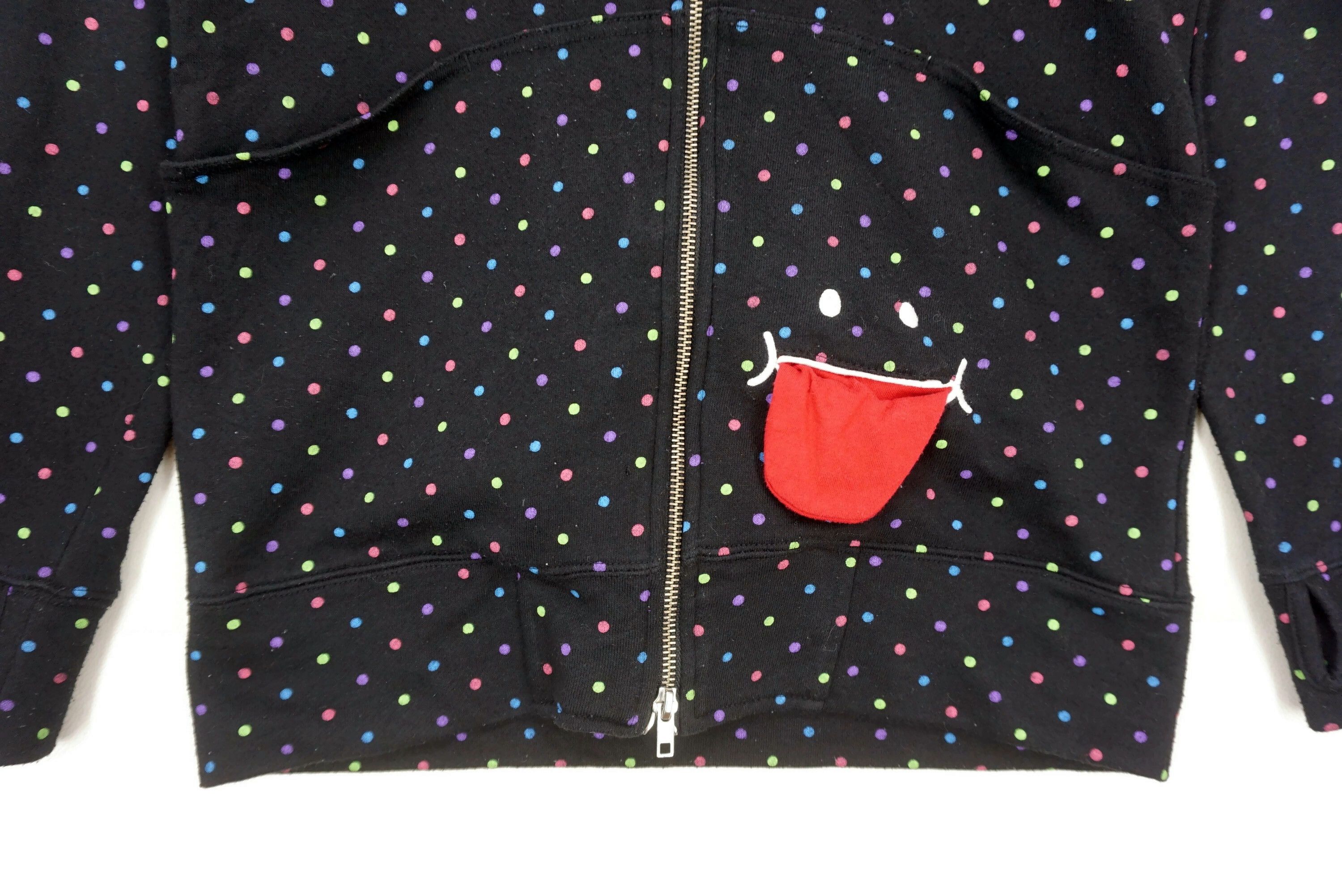 Japanese Brand Up Smile Japan Full Zip Polka Dot Hoodie Fun Sweatshirt Size S / US 4 / IT 40 - 4 Thumbnail