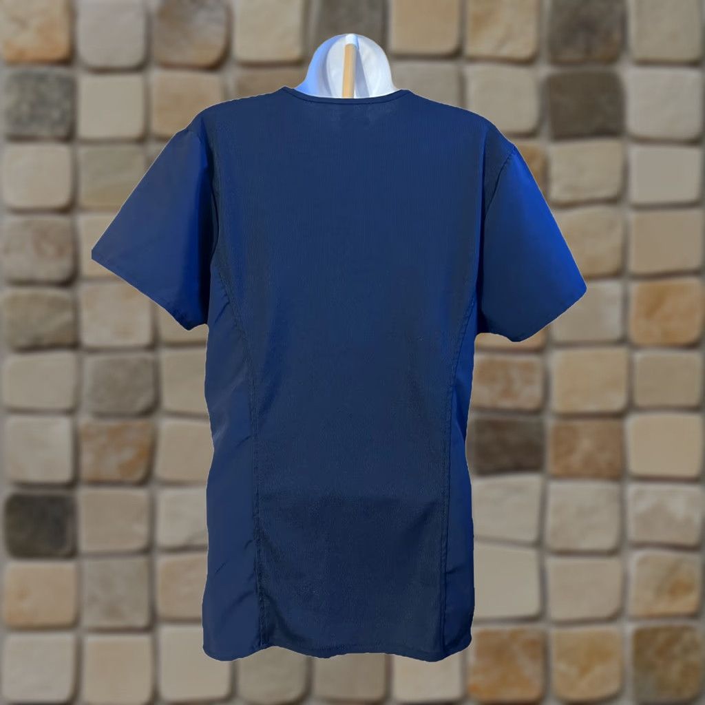 Vintage Scrubaid Scrub Top Women Medium Navy Blue Short Sleeve V Neck Pockets Size M / US 6-8 / IT 42-44 - 1 Thumbnail