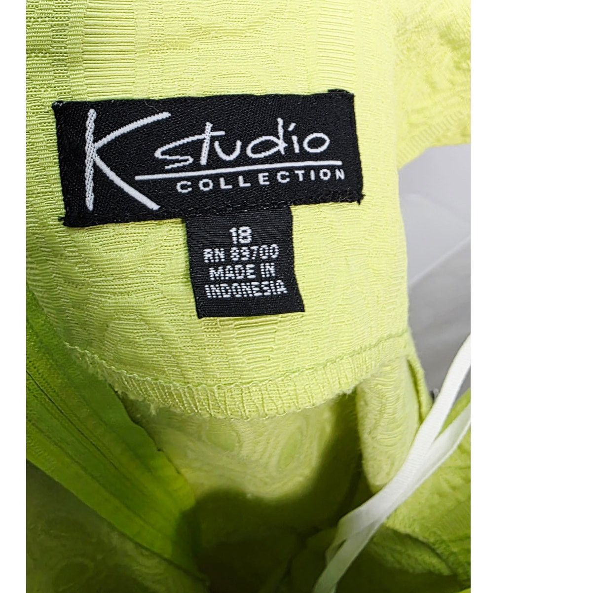 Other K Studio Lime Green Retro Jacquard Pleated Shift Dress Size XXL / US 16-18 / IT 52-54 - 11 Thumbnail