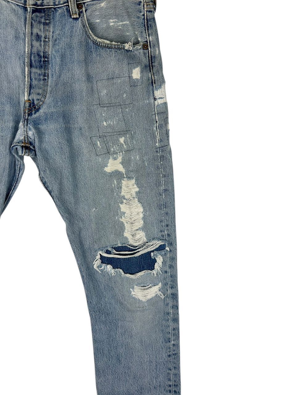 Levi's Vintage Clothing Vintage Distressed Levis 501 fly button / customade Size US 34 / EU 50 - 4 Thumbnail