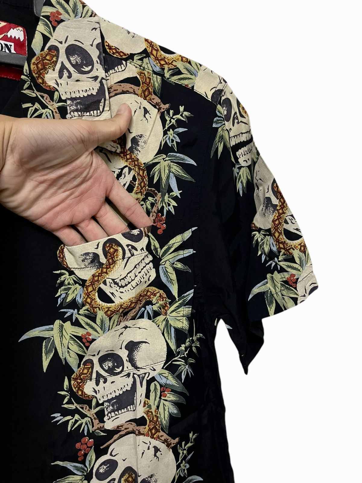 Japanese Brand × Vintage 🔥Vtg Rayon Shirt By Houston Skull Full Print Size US M / EU 48-50 / 2 - 3 Thumbnail