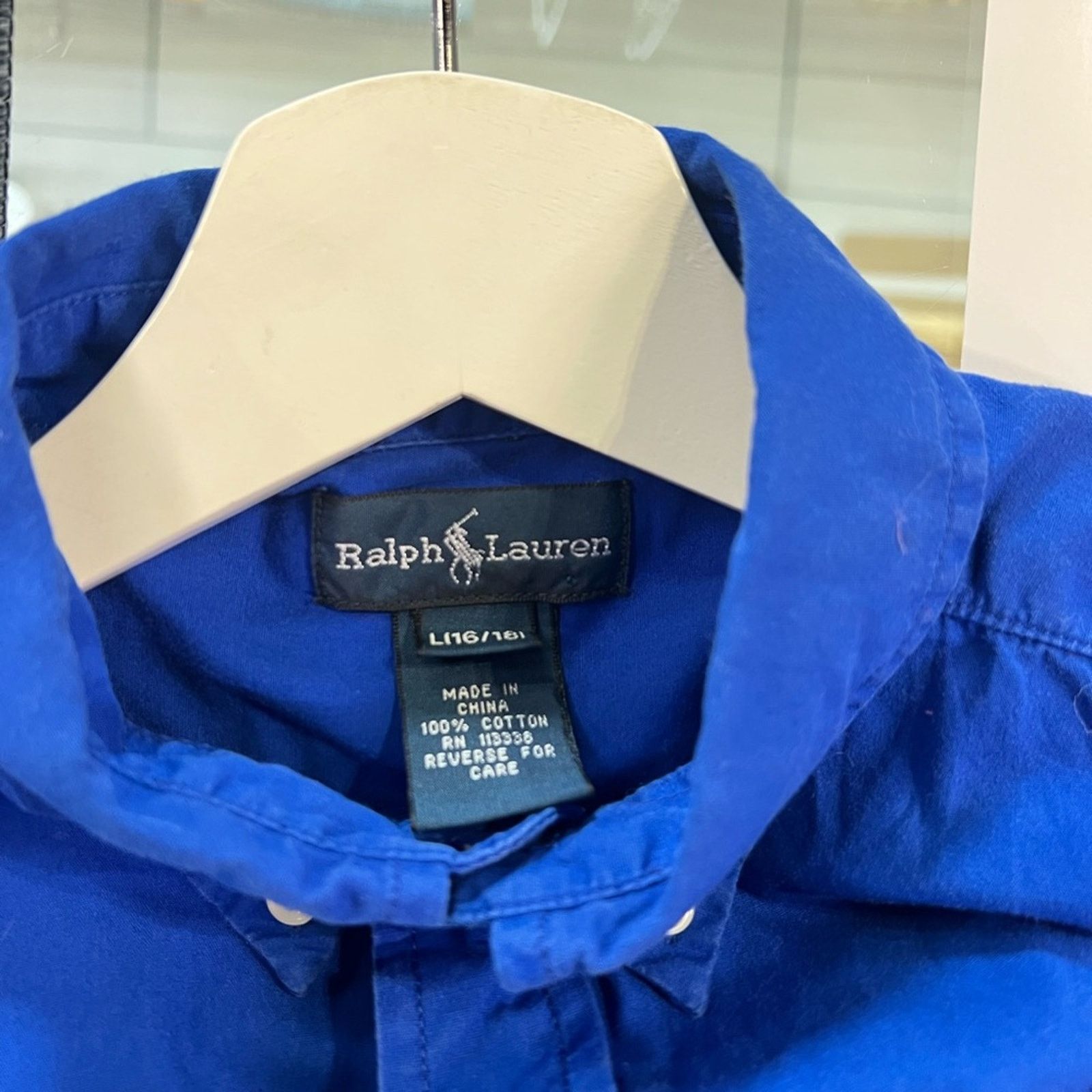 Polo Ralph Lauren Ralph Lauren Blue Short Sleeve Button Up Shirt Youth Size US L / EU 52-54 / 3 - 3 Thumbnail