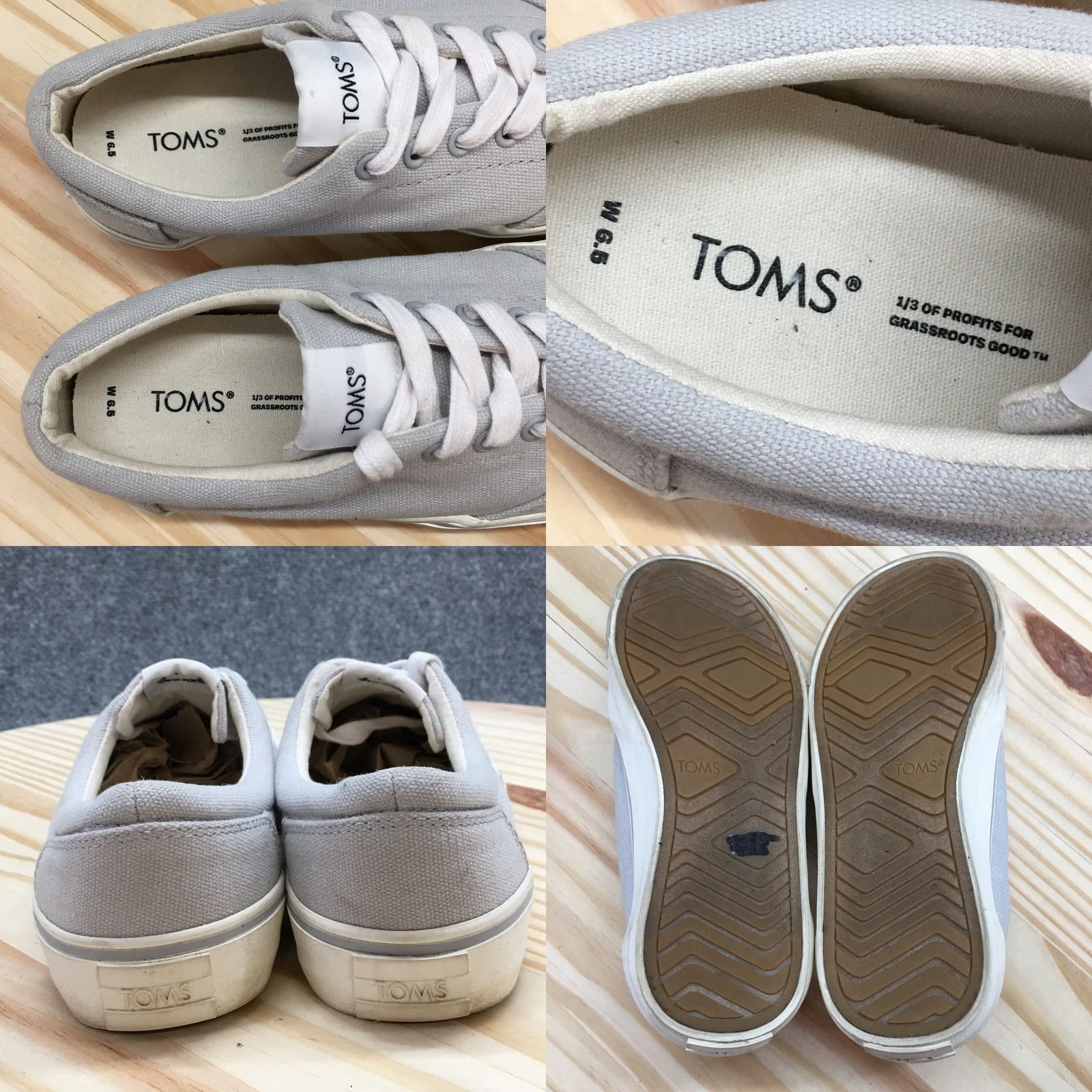Toms TOMS Shoes Womens 6.5 Fenix Casual Low Top Sneakers Gray Fabric Lace Up Size M / US 6-8 / IT 42-44 - 9 Thumbnail