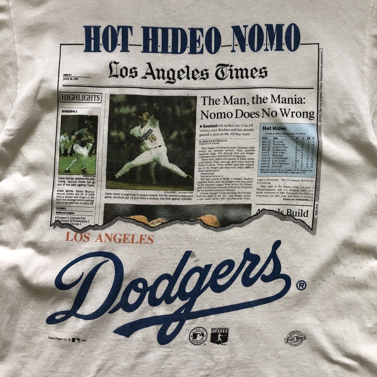 MLB × Vintage Vintage 1995 Lagendary Hideo Nomo MLB LA Dodgers Tee Size US M / EU 48-50 / 2 - 2 Thumbnail