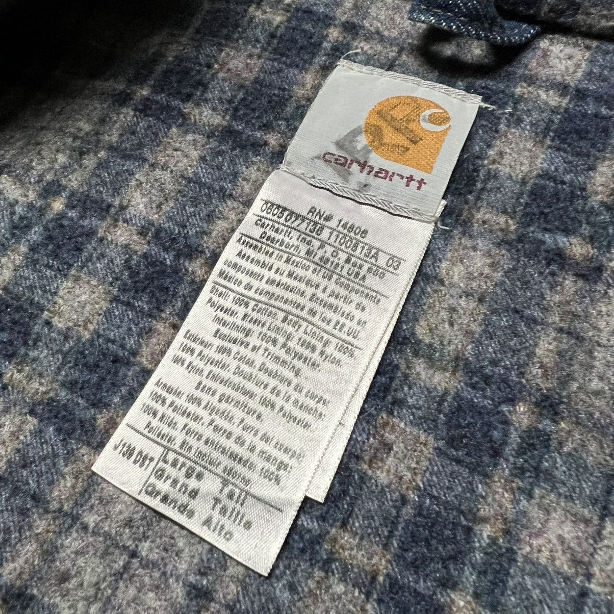 Carhartt × Carhartt Wip × Vintage Vintage Carhartt J139 Blanket-Lined Denim Hooded Jacket Size US XXL / EU 58 / 5 - 9 Thumbnail