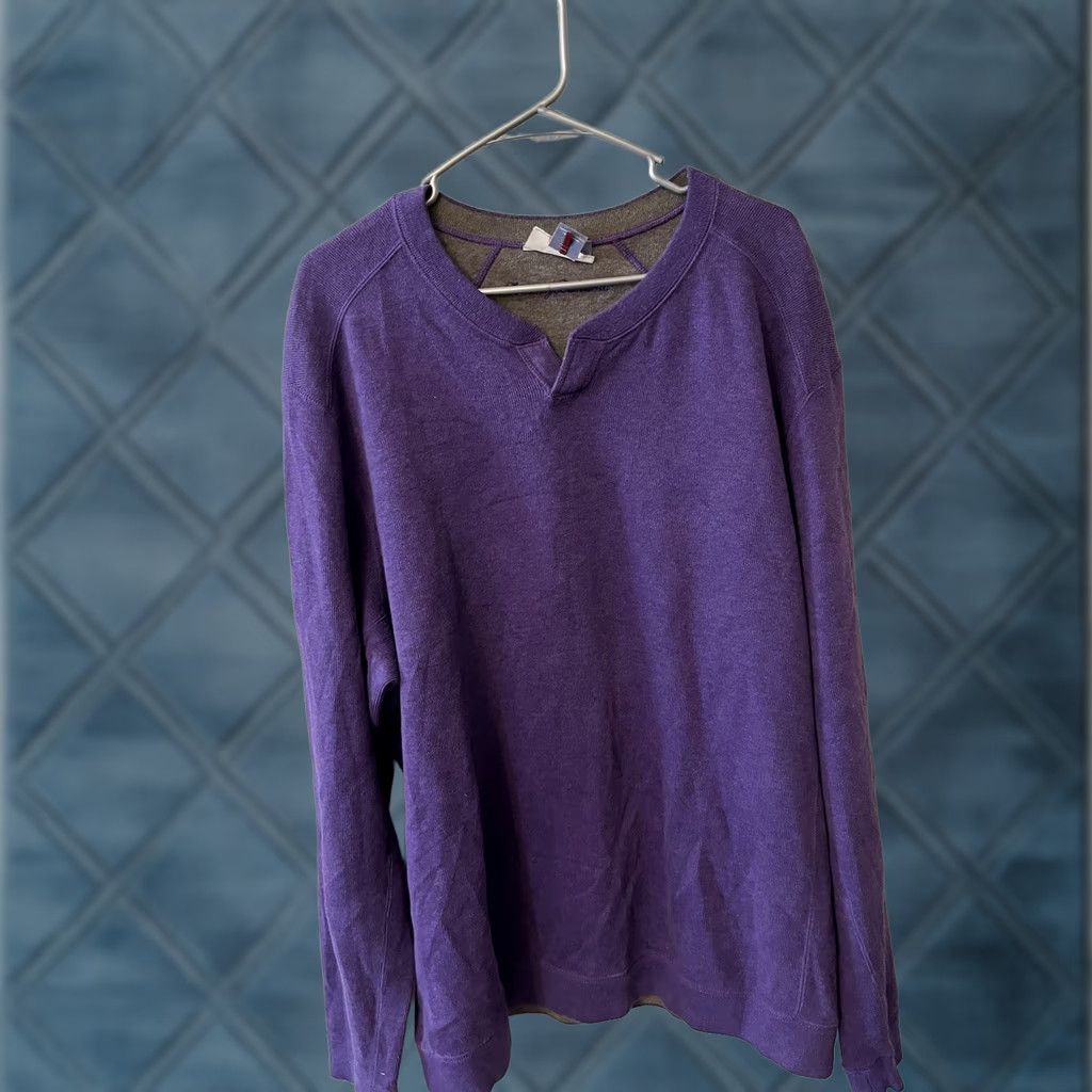 Tommy Bahama Tommy Bahama Sweater Mens XL Purple V-Neck Pullover 100% Cotton Long Sleeve Size US XL / EU 56 / 4 - 1 Thumbnail
