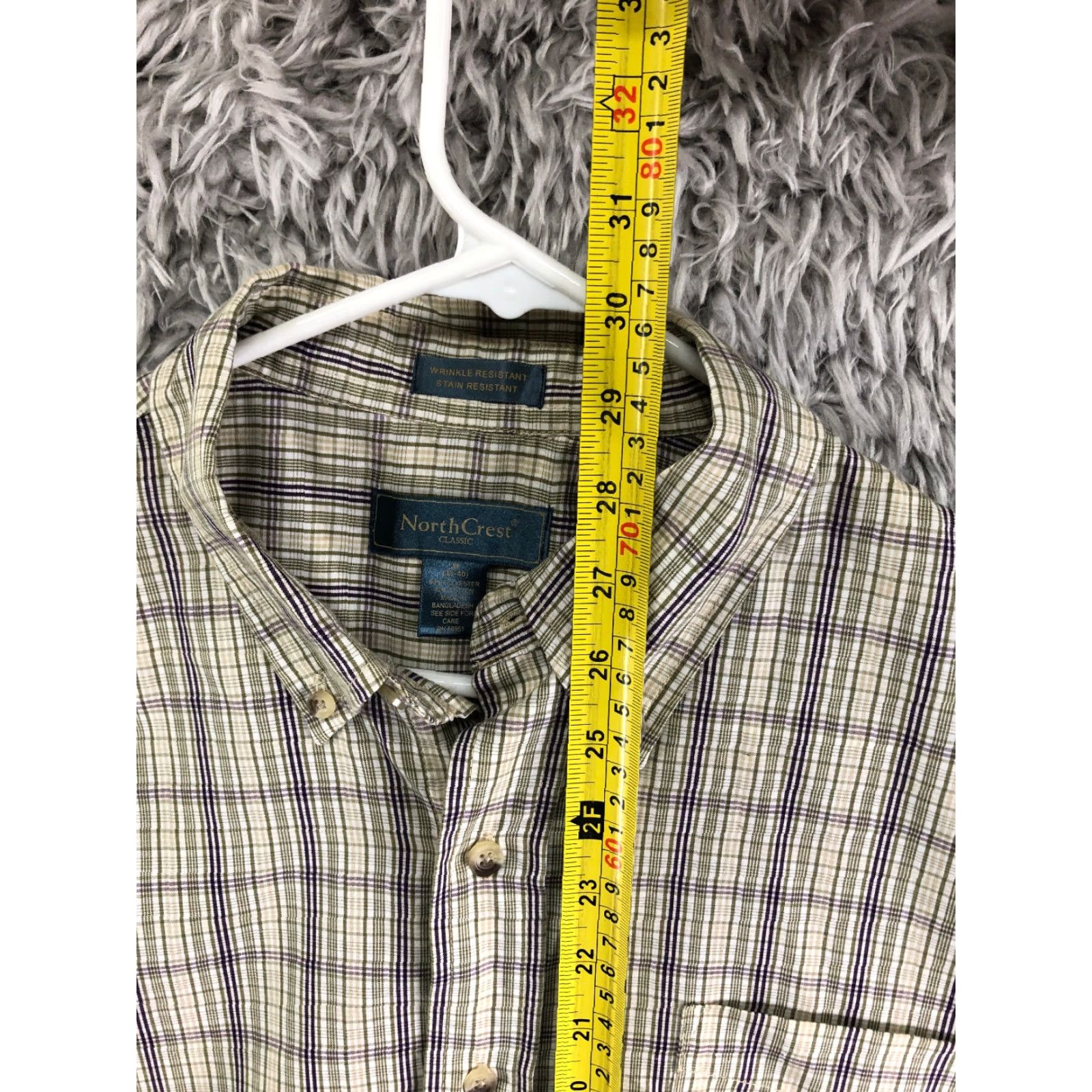 Vintage Northcrest Beige Plaid Short Sleeve Button-Down Shirt Mens M Size US M / EU 48-50 / 2 - 3 Thumbnail