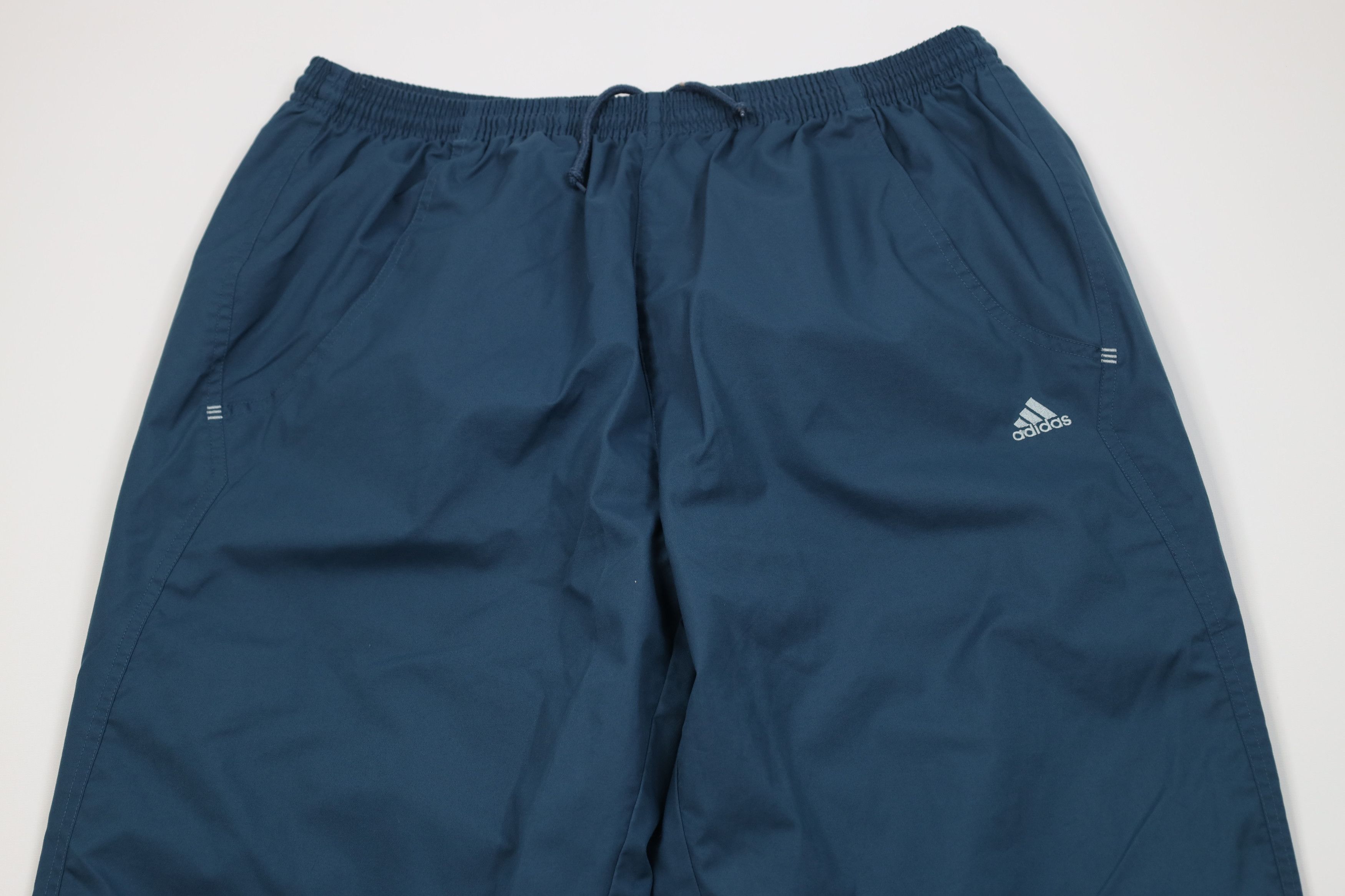 Adidas Vintage Y2K 2000 Adidas Striped Lined Windbreaker Pants Blue Size US 38 / EU 54 - 2 Thumbnail