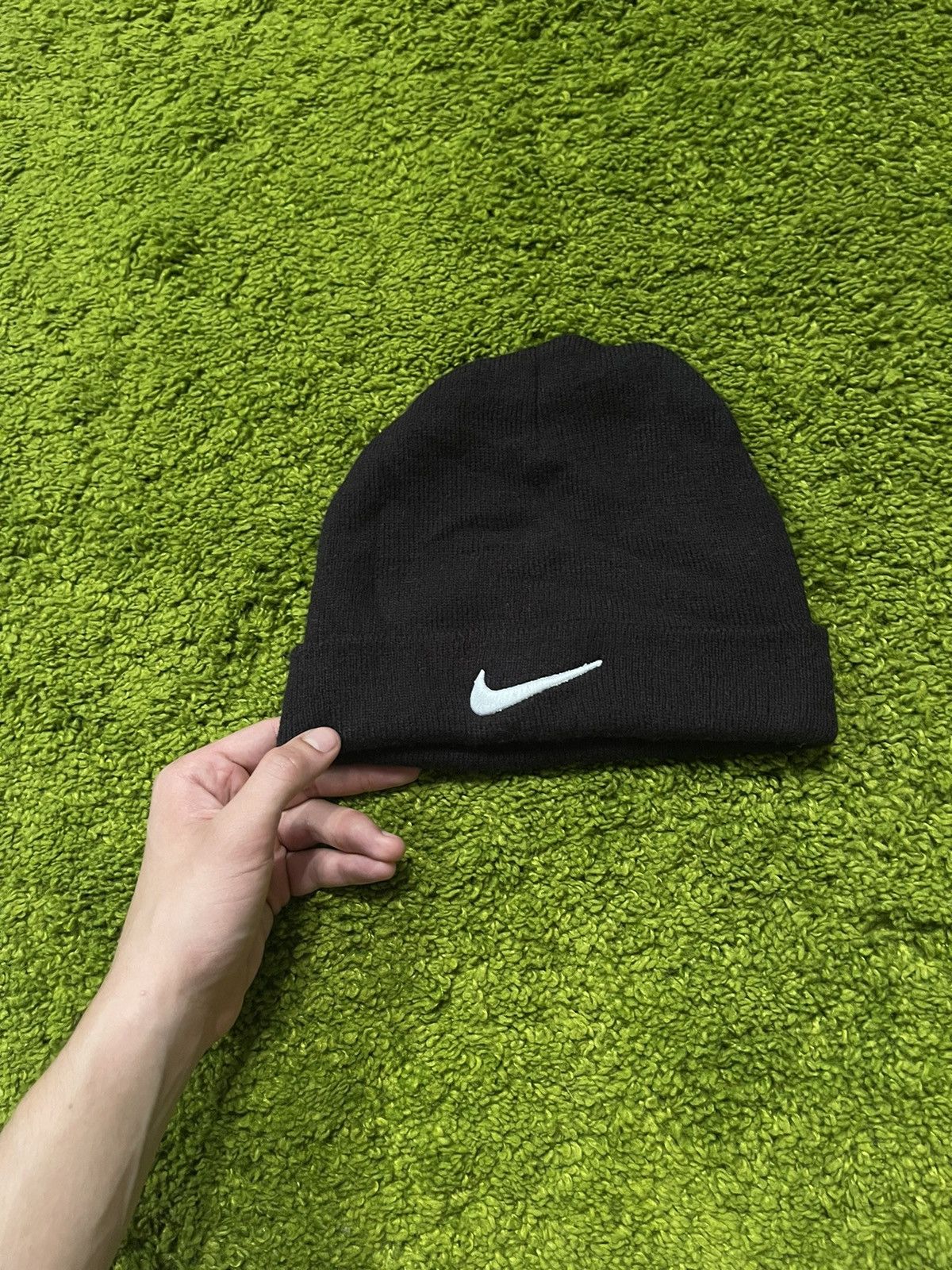 Nike × Vintage Nike 2000s vintage Y2K swoosh logo beanie hat Size 32 - 2 Thumbnail