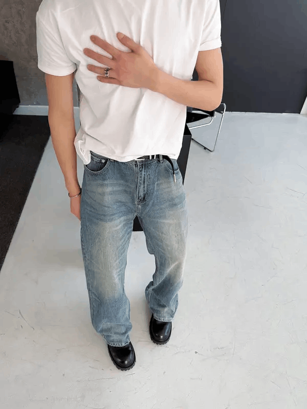 Jean Kobayashi x Reia Blue Washed Wide Leg Jeans Size US 30 / EU 46 - 4 Thumbnail