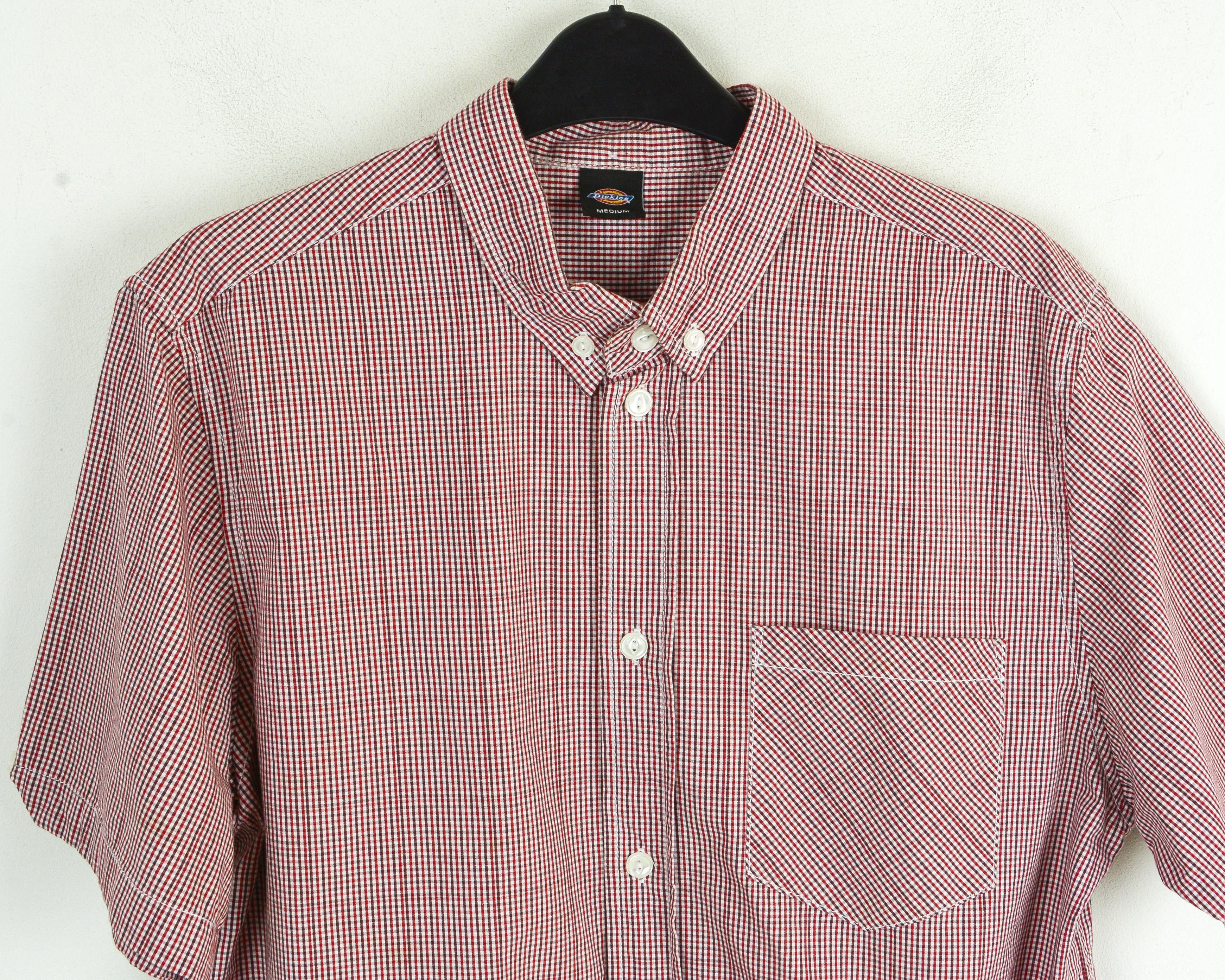 Dickies Mens M Short Sleeve Shirt Check Plaid Tartan Cotton Casual Size US M / EU 48-50 / 2 - 2 Thumbnail