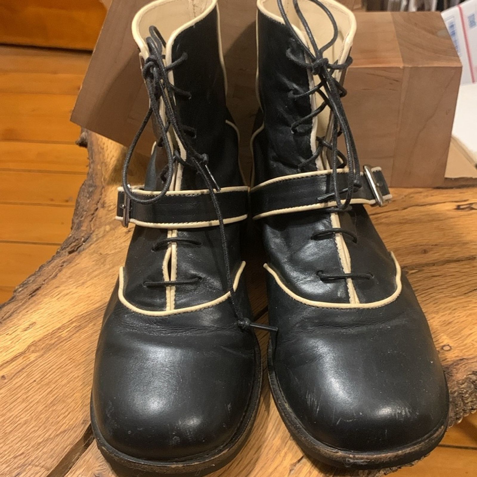John Fluevog John Fluevog "In the Money" black boots with buckles straps Size US 6.5 / IT 36.5 - 3 Thumbnail