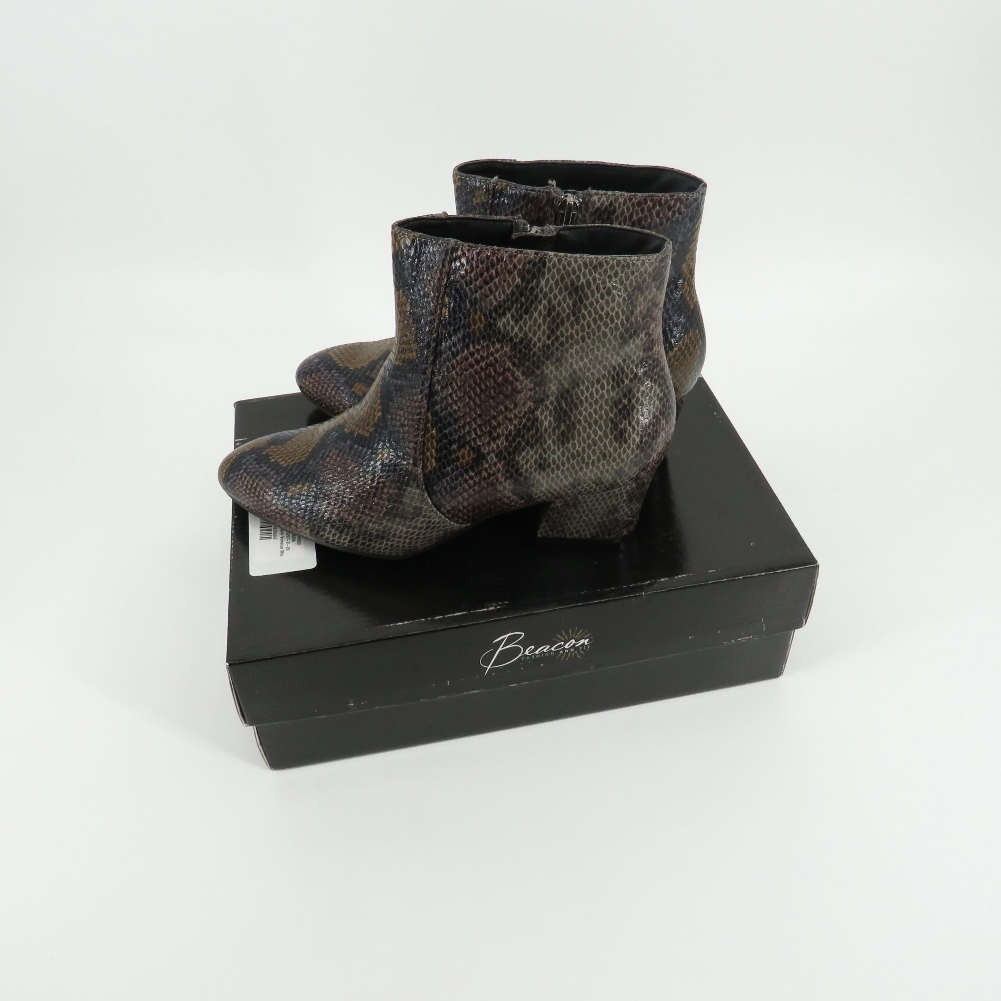 Other Beacon Veronica Women's Python Print Leather Ankle Boots Zip Size US 6 / IT 36 - 1 Thumbnail