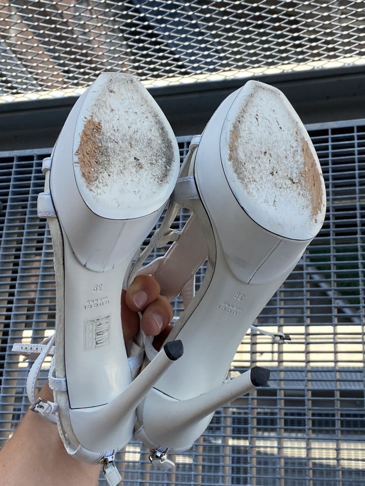Gucci Gucci Leather Heel Sandals Size US 9 / IT 39 - 13 Thumbnail