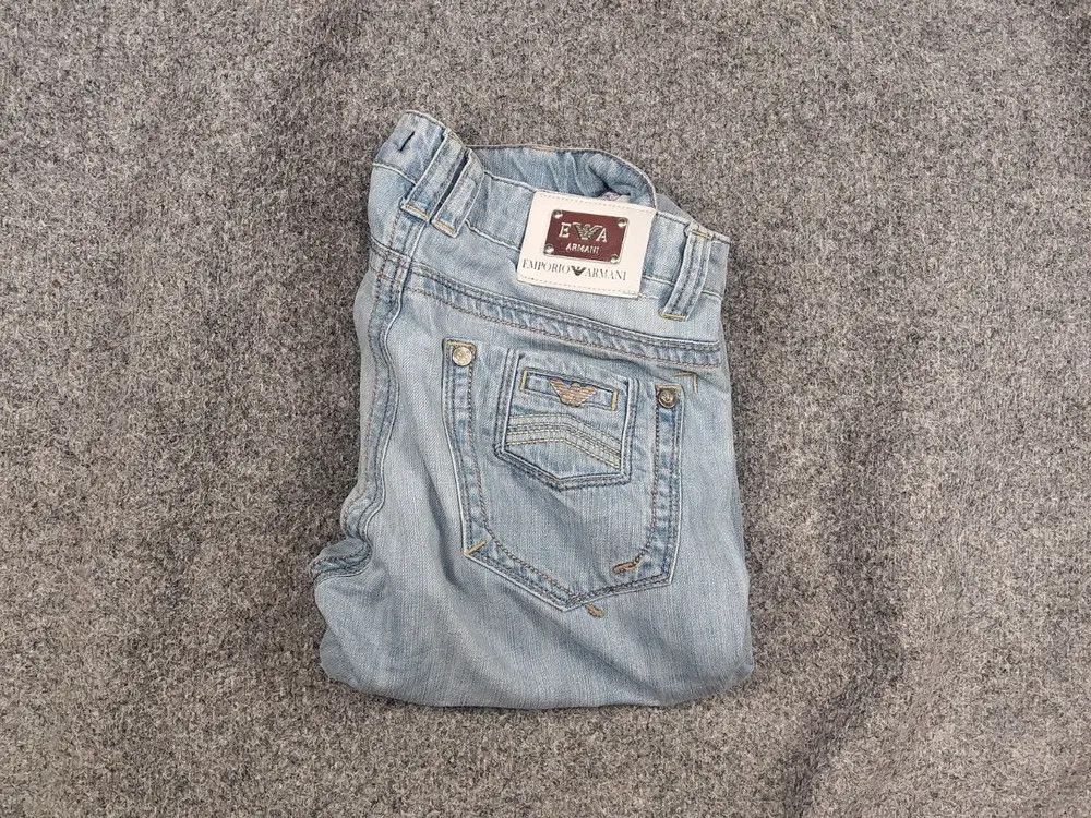 Emporio Armani Vintage Emporio Armani Y2K Style Metal logo Blue denim Jeans Size US 32 / EU 48 - 1 Thumbnail