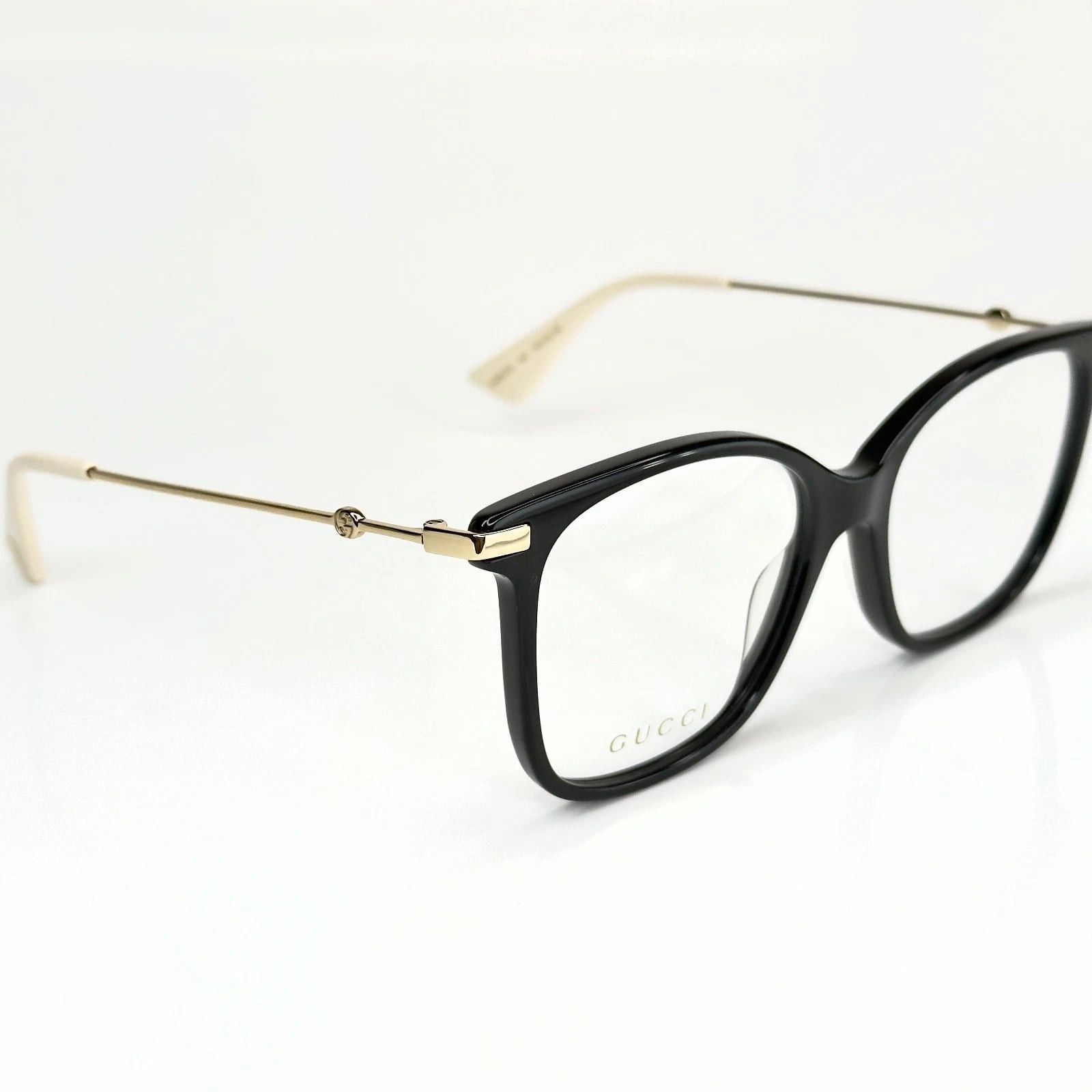 Gucci GUCCI GG0512O 0512 Black Gold Rectangular Eyeglasses 001 Size ONE SIZE - 5 Thumbnail