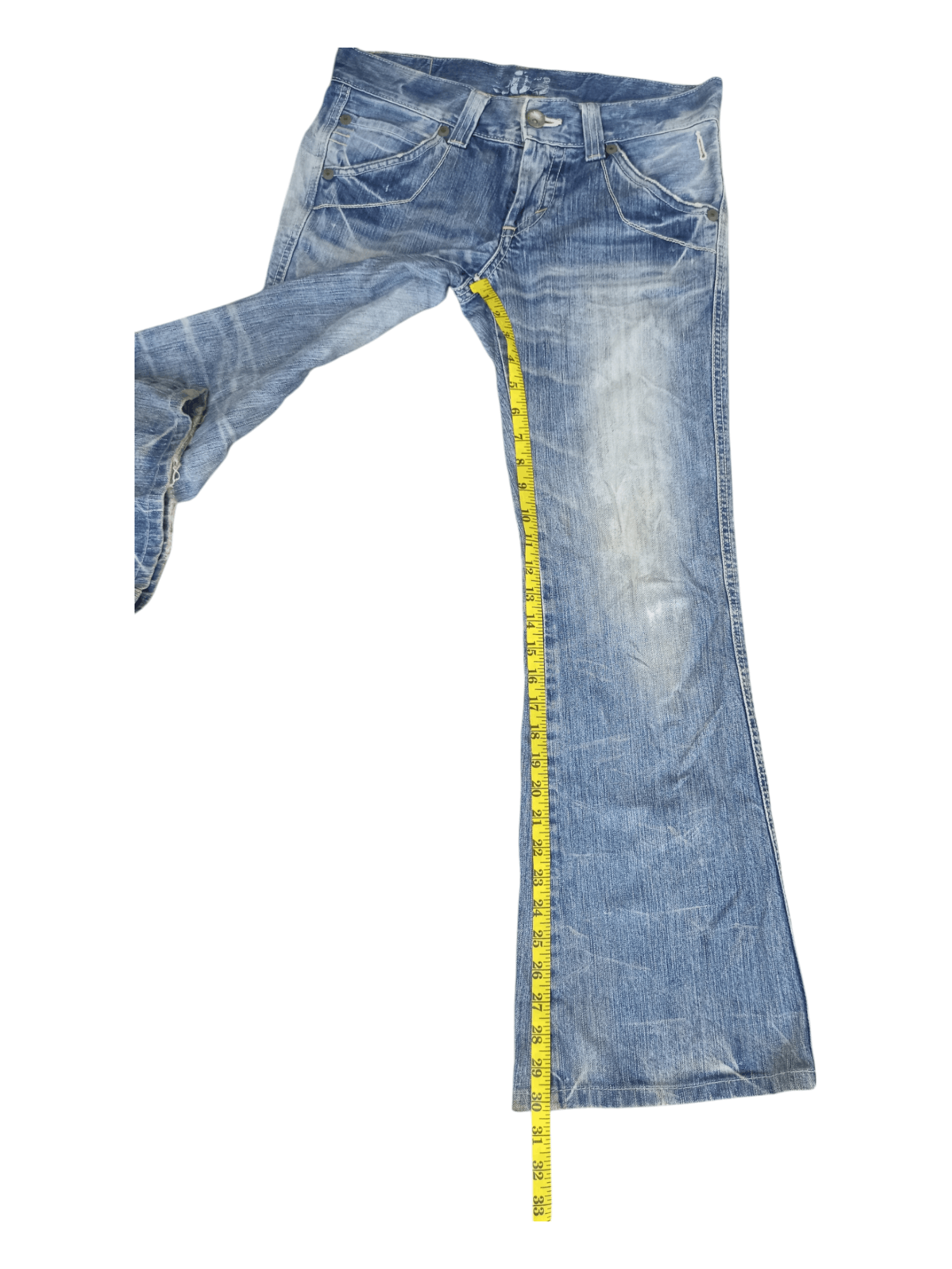 Edwin Edwin 503 Blue Trip Buckle Back Flare Jeans Size US 31 - 20 Thumbnail