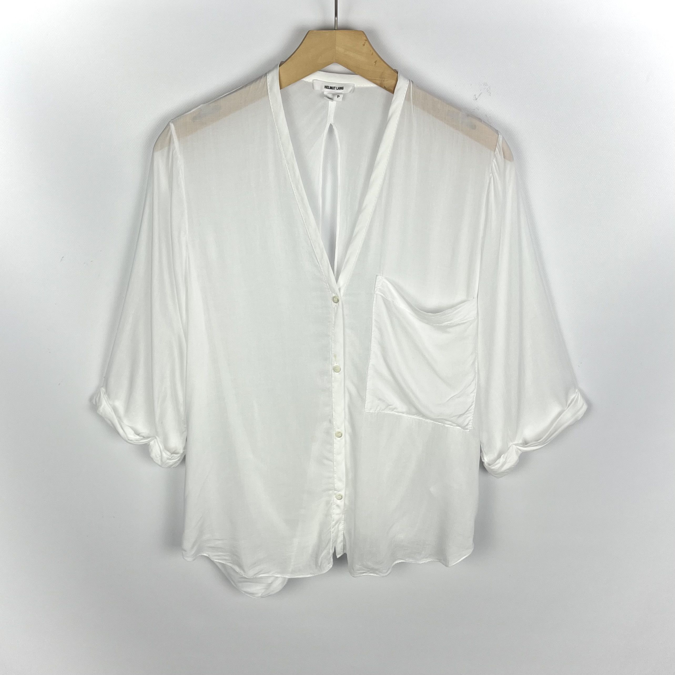 Helmut Lang Ladies Helmut Lang Keyhole Twist archive blouse shirt Size M / US 6-8 / IT 42-44 - 1 Thumbnail