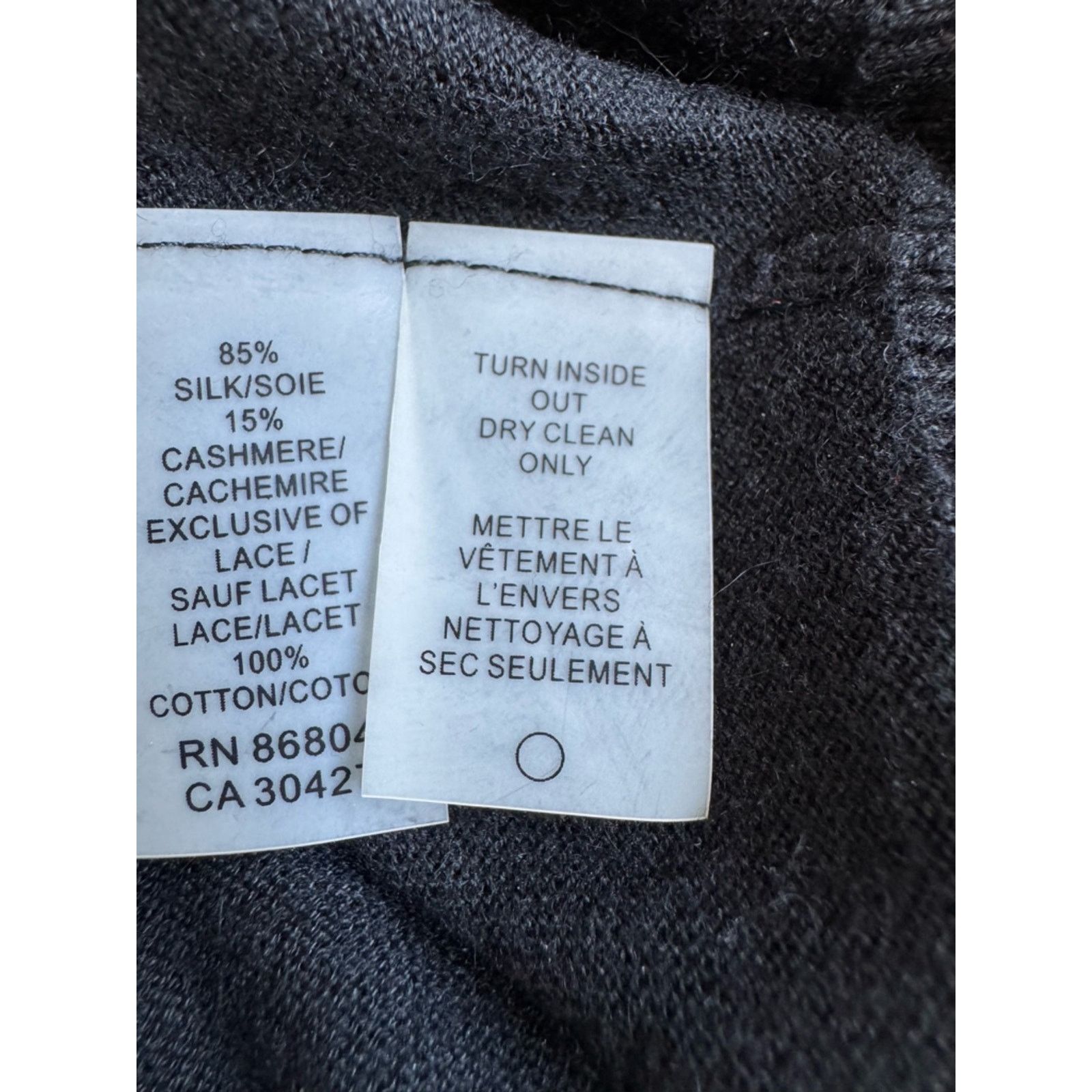 Magaschoni Magaschoni Black Knit Crewneck Silk Cashmere Beaded Sweater Size M / US 6-8 / IT 42-44 - 9 Thumbnail