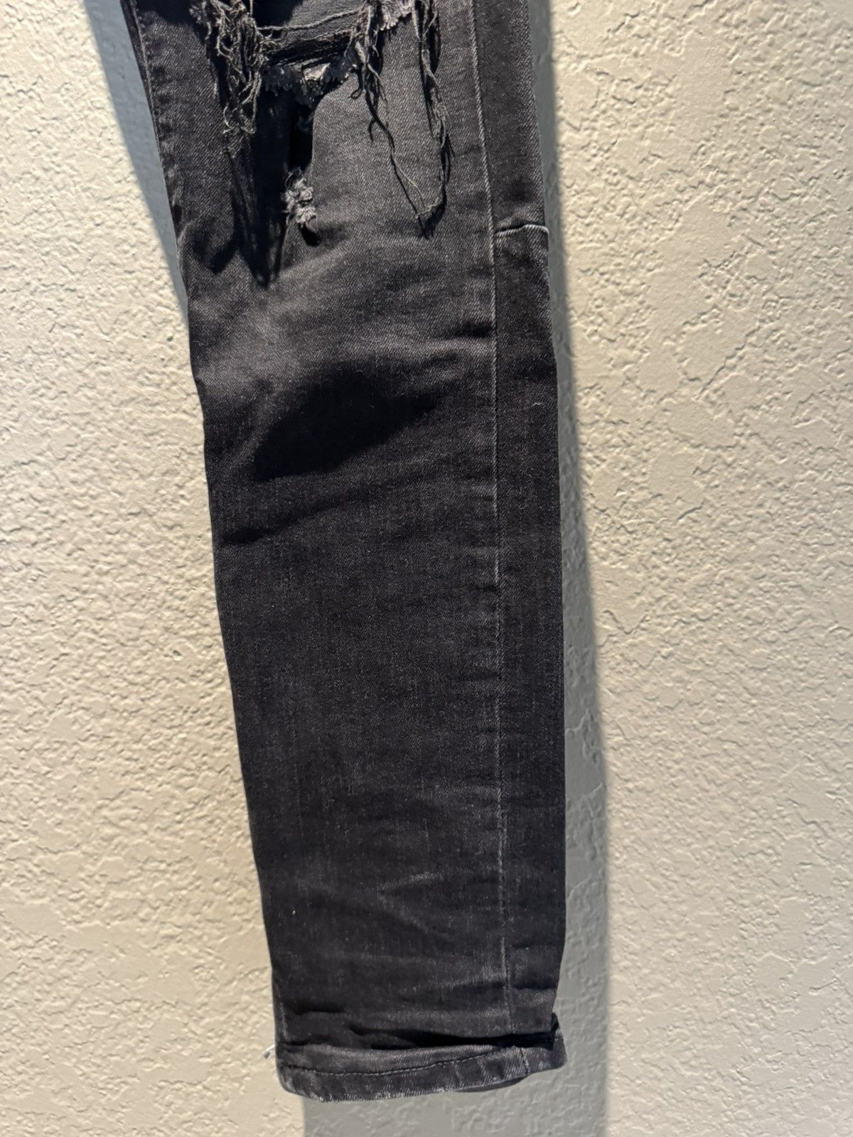 Crysp Denim Crysp Denim Distressed Black Thrashed Zippee Skinny Jeans Size US 30 / EU 46 - 6 Thumbnail