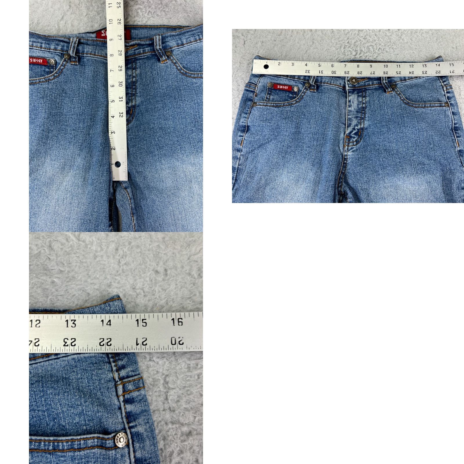 Vintage Sweet Jeans Women 9 Blue Denim Straight Leg Medium Wash Embroidered Cotton Denim Size 30" / US 8 / IT 44 - 9 Thumbnail