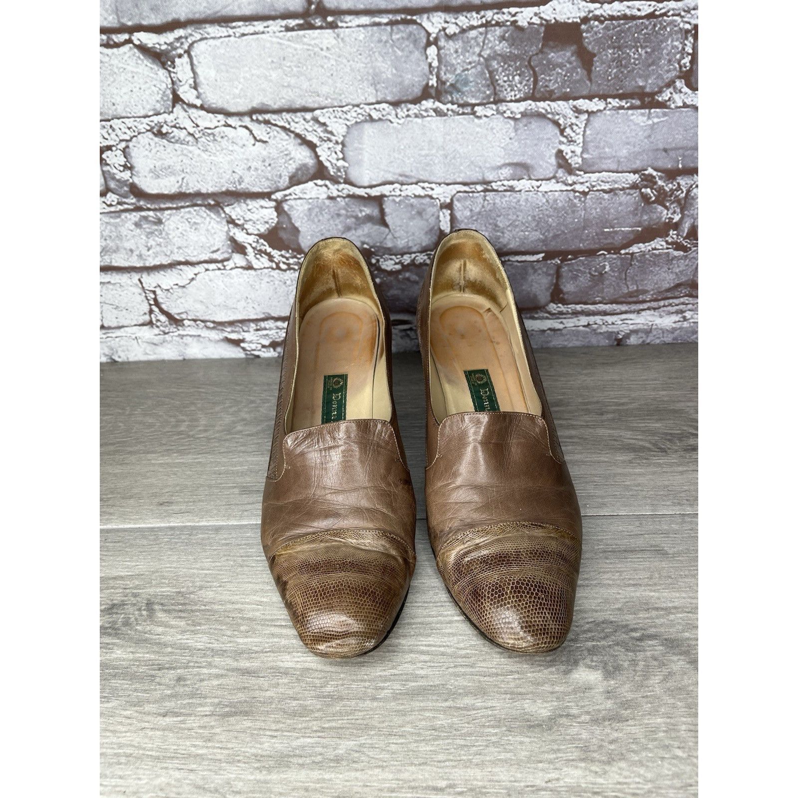 SSSR Venezia Donna Laura Venezia Brown Leather Lizard Embossed Cap Toe Dr Size US 9 / IT 39 - 16 Thumbnail
