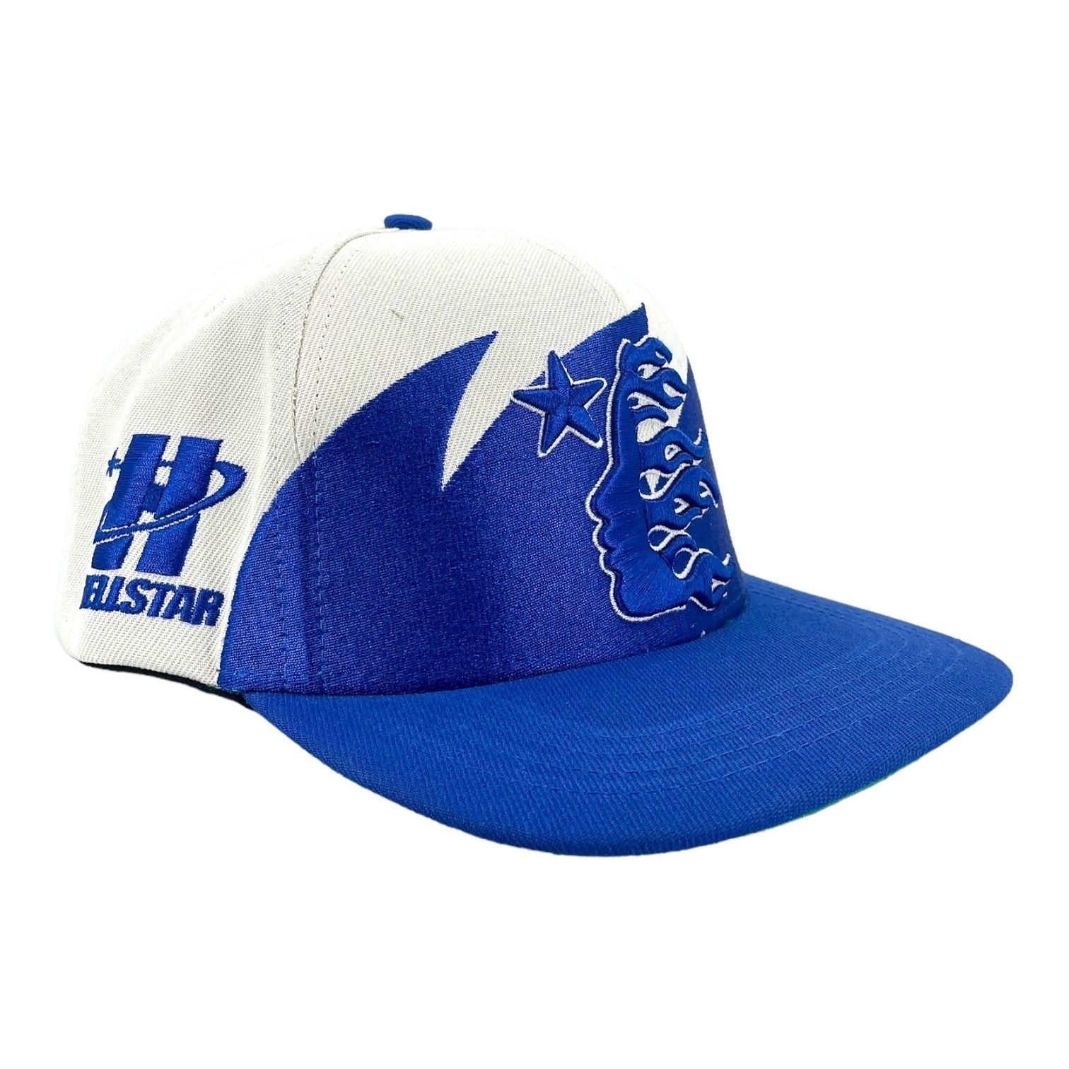 image of Beverly Hills Polo Club Hellstar Shark Teeth Snapback Off White Royal Blue Pre-Owned, Men's