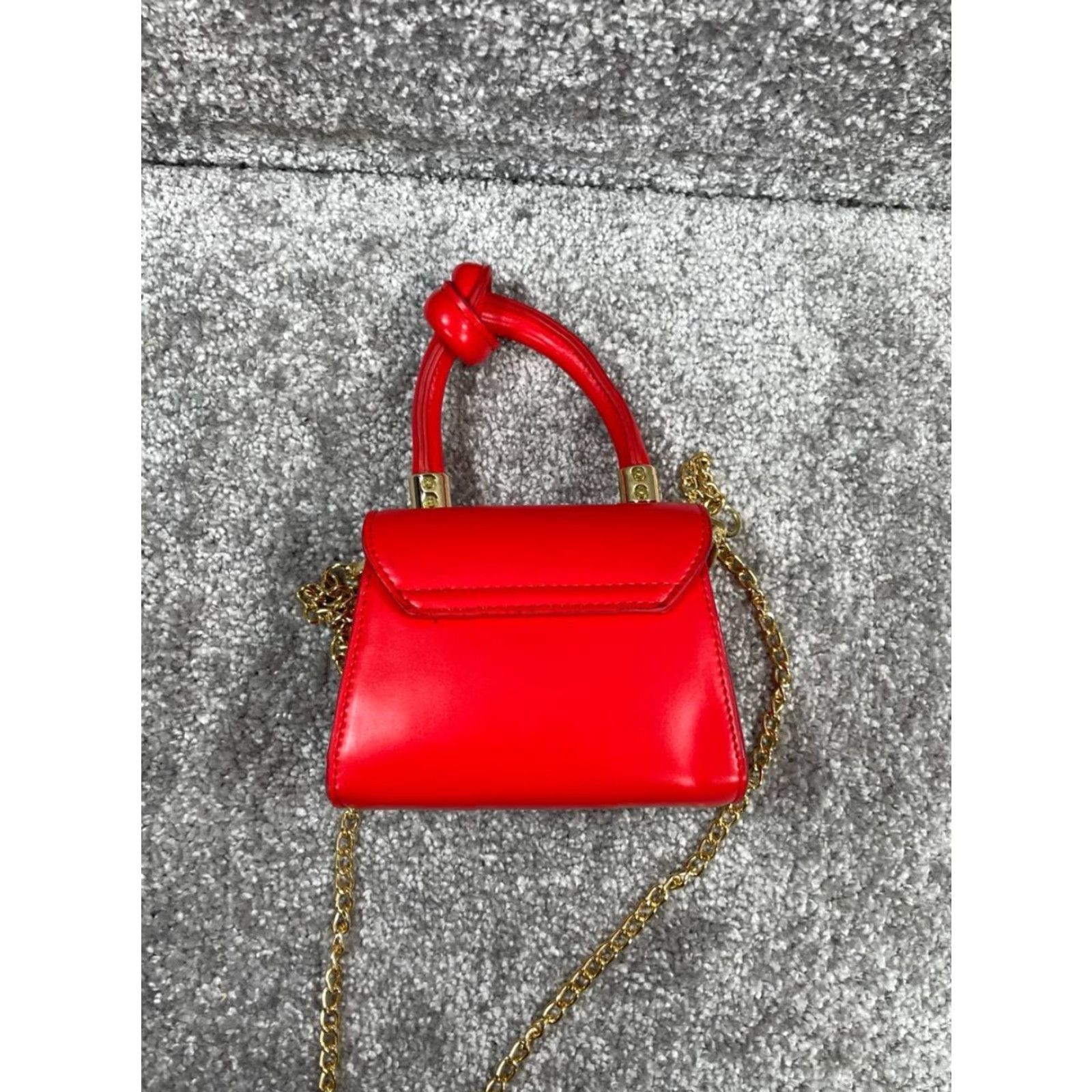 Anthropologie VINTAGE Anthropologie Knot-Handle Crossbody Bag Womens Mini Red Leather Detachable Strap Size ONE SIZE - 4 Thumbnail