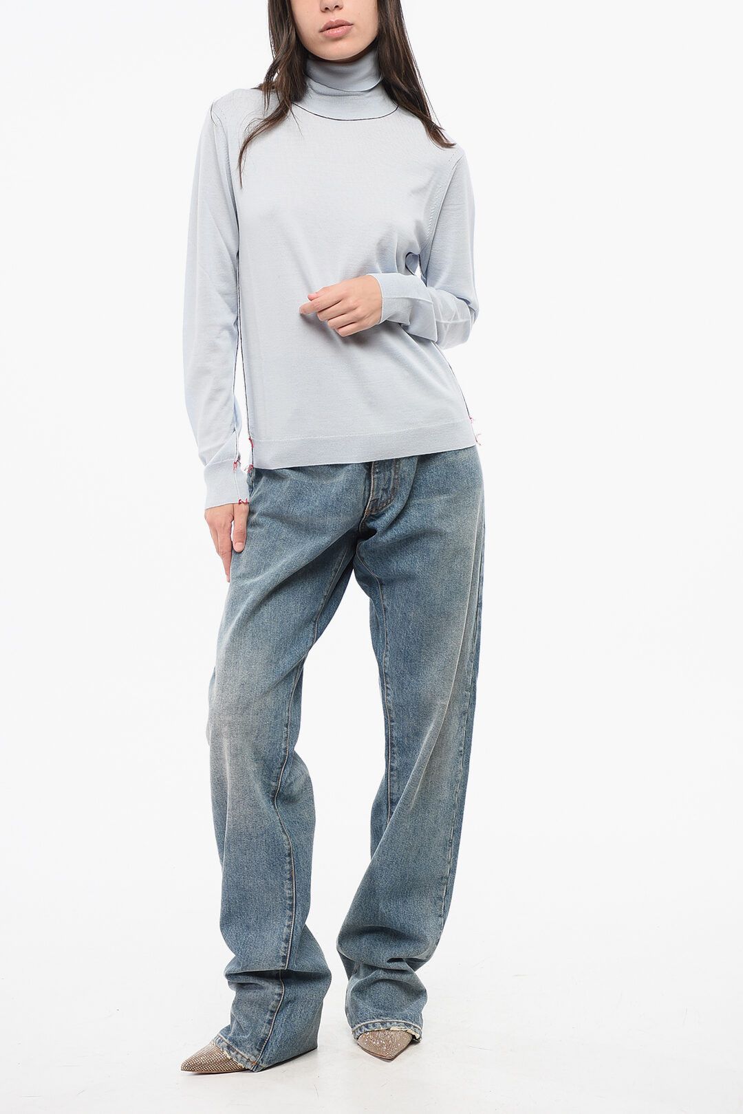 og1mm0825 Turtleneck Sweater in Light Blue