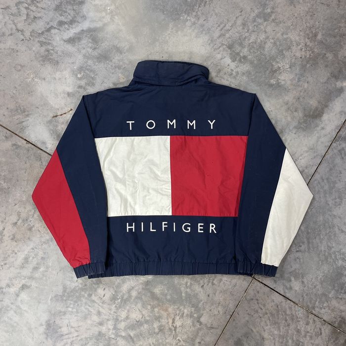 Vintage 90's tommy clearance hilfiger flag reversible jacket