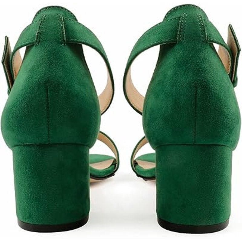 Other New Joy In Love Green Faux Suede Open Toe Heels 7.5 Size US 7.5 / IT 37.5 - 4 Thumbnail