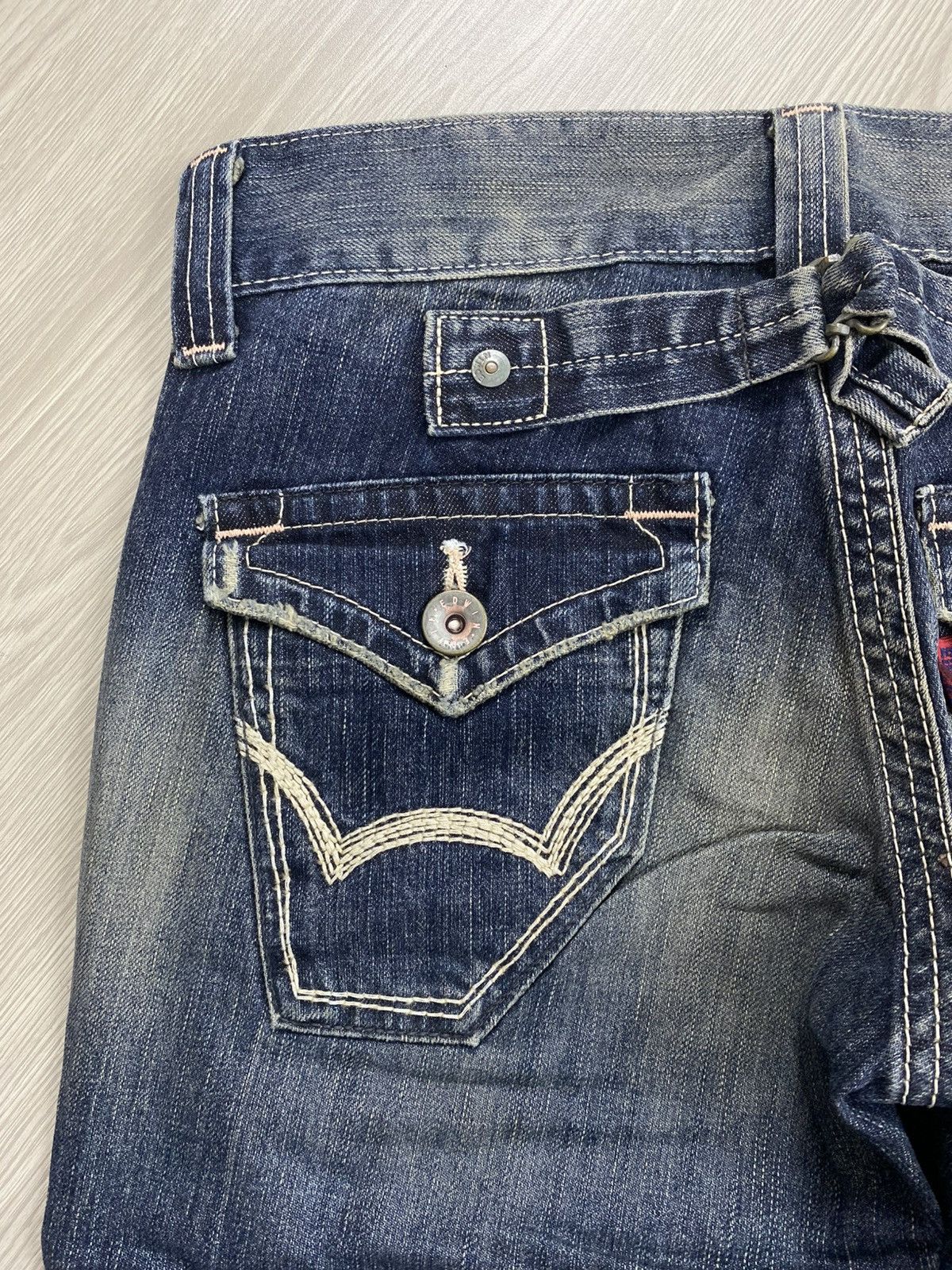 If Six Was Nine Vintage Edwin 503 Whiskered Punk Grunge Lgb Flared Jeans Size US 29 - 12 Thumbnail