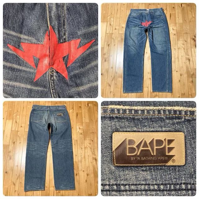 Bape BAPE TWIN STA Denim Pants a bathing ape star NIGO ★size XXL Size US 38 / EU 54 - 1 Thumbnail