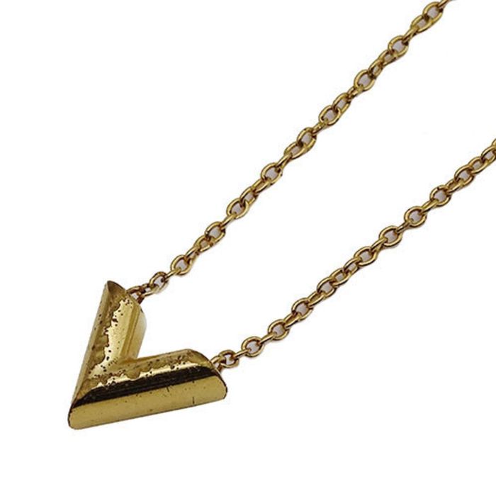 Louis Vuitton Essential V Necklace GP LOUIS VUITTON M61083 Women's Gold