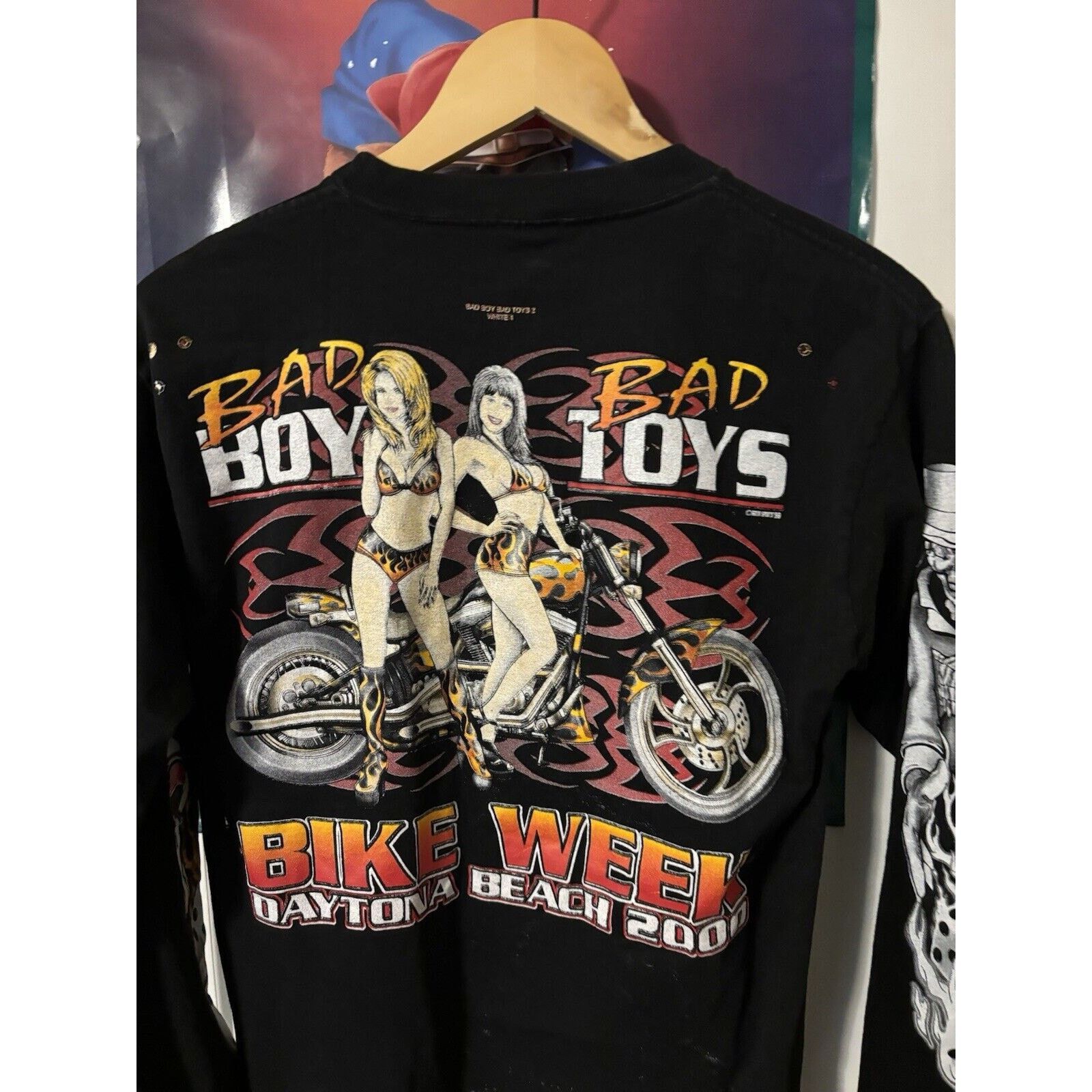 Other Vintage bad boys bikeblack long sleeve shirt test print rare Size US XL / EU 56 / 4 - 5 Thumbnail