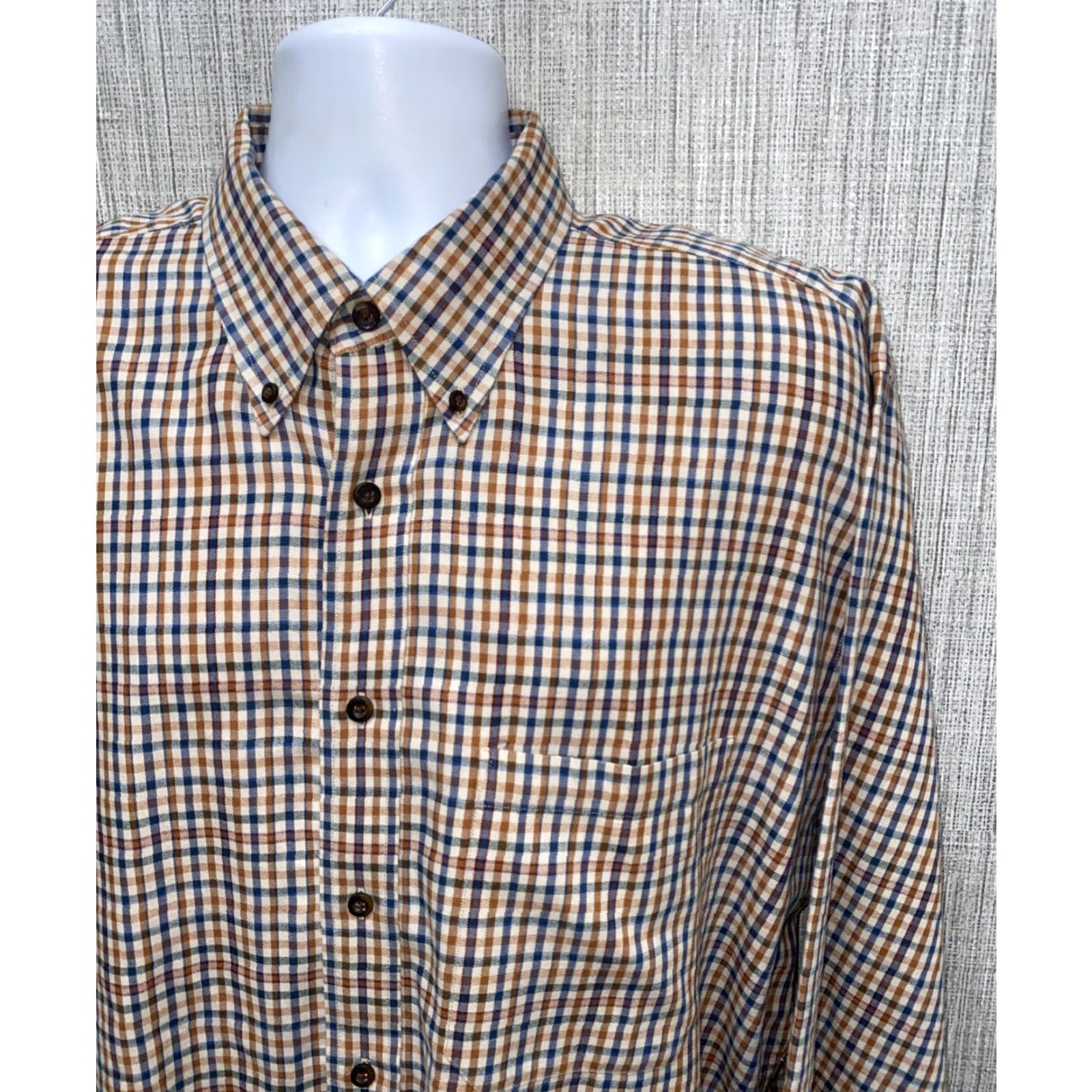 Pendleton Pendleton Mens Button-Up Shirt XL Wool Blend Multi Color Check Long Sleeve Regular Collar Front Button-Down Mens Size US XL / EU 56 / 4 - 2 Thumbnail
