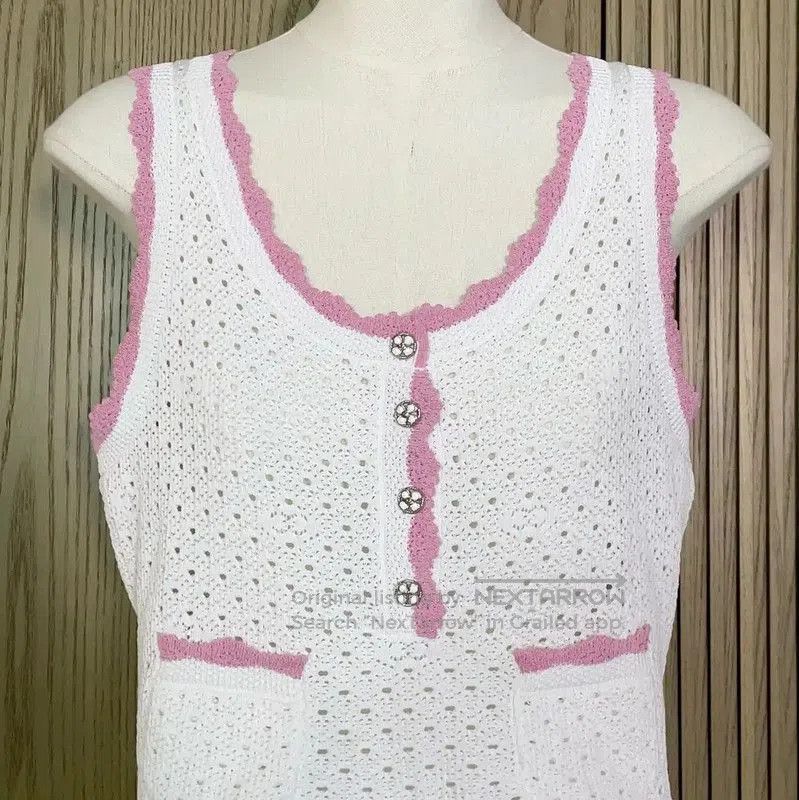 Chanel Chanel Summer White Cotton Vest with Pink Trim . Size S / US 4 / IT 40 - 4 Thumbnail