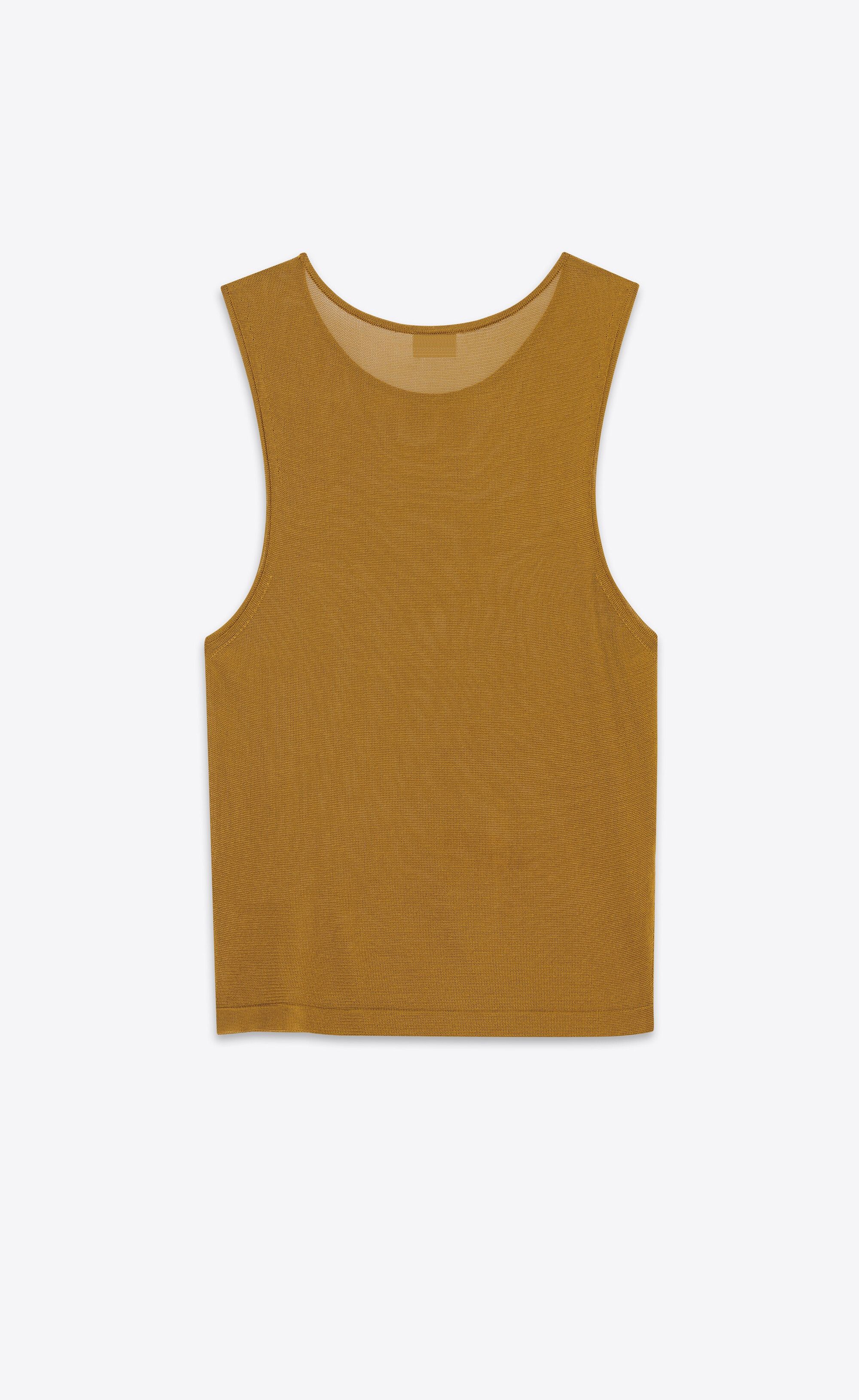 Saint Laurent Paris oc11z1125 Crop Tank Top in Knit in Brown Size L / US 10 / IT 46 - 2 Thumbnail