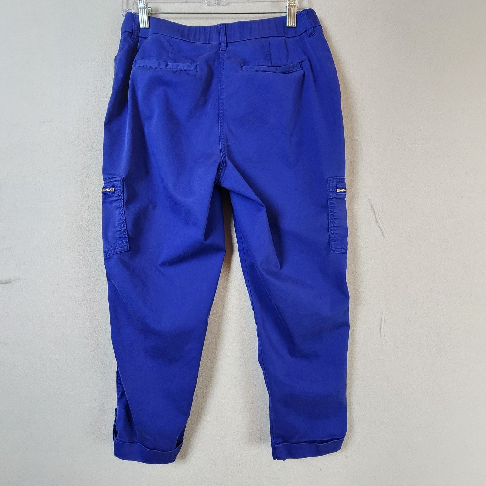 Chicos Chico’s Cargo Capri Pants Women Size 4 Blue Cotton Blend Size 27" / US 4 / IT 40 - 2 Thumbnail
