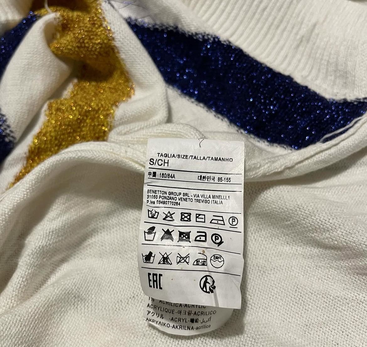 United Colors Of Benetton 2000s Benetton Iconic Logo Knit Sweater Size US L / EU 52-54 / 3 - 6 Thumbnail