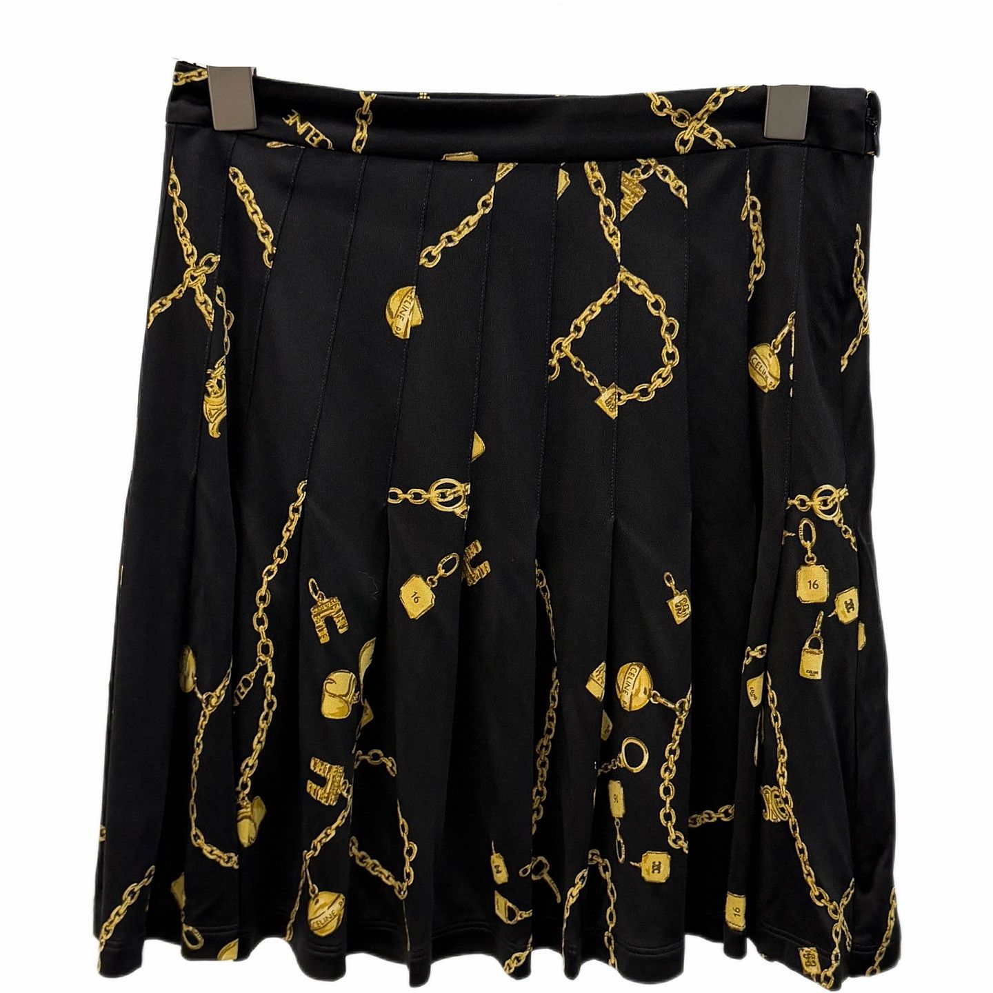 Celine Celine Chain Print Silk Pleated Mini Skirt Size 36 Size 26" / US 2 / IT 38 - 1 Thumbnail