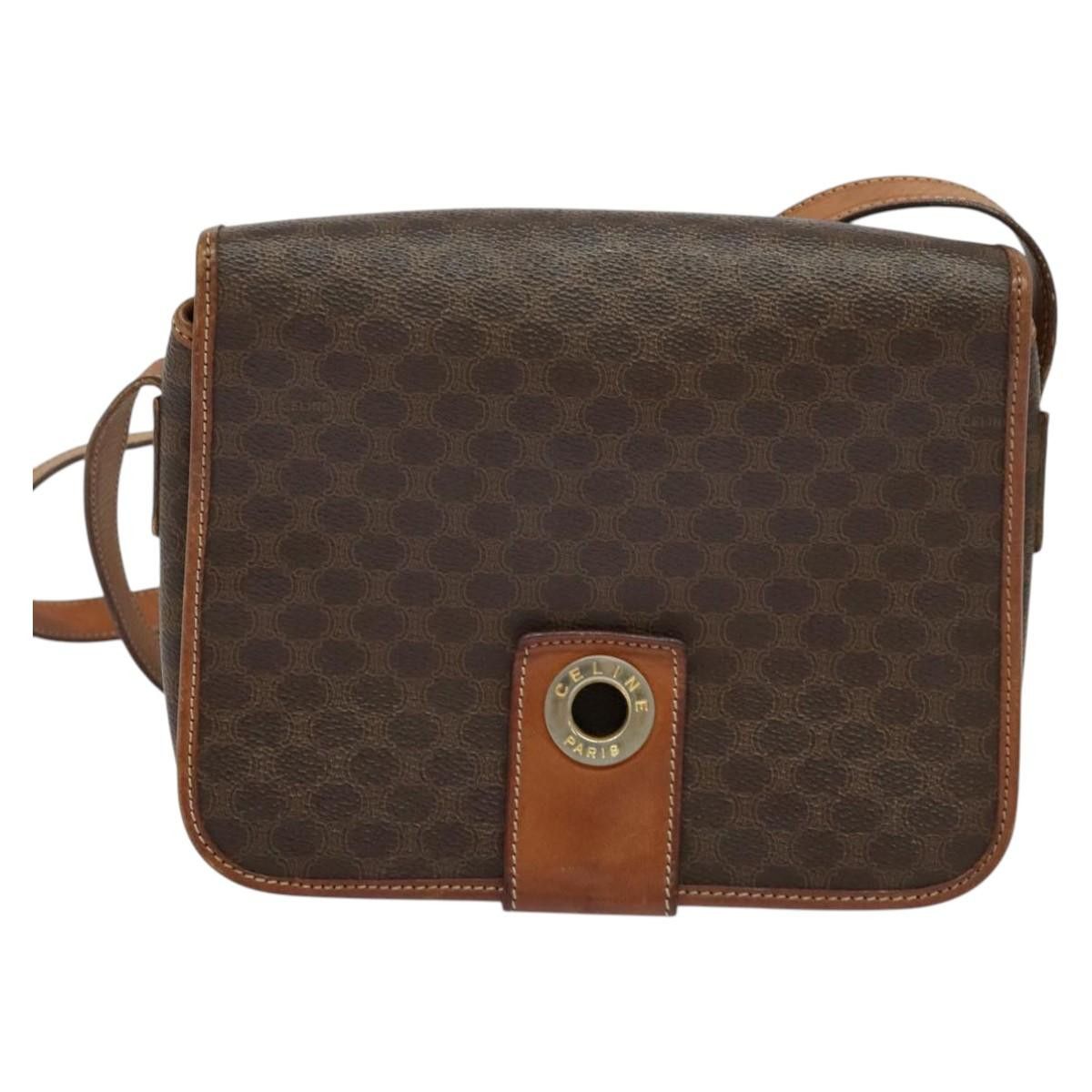 Celine CELINE Macadam Canvas Shoulder Bag Pvc Brown Gold Size ONE SIZE - 2 Thumbnail