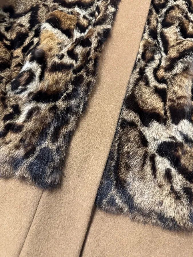 Just Cavalli Cavalli Leopard Fur Wool Camel Jacket Size XS / US 0-2 / IT 36-38 - 8 Thumbnail